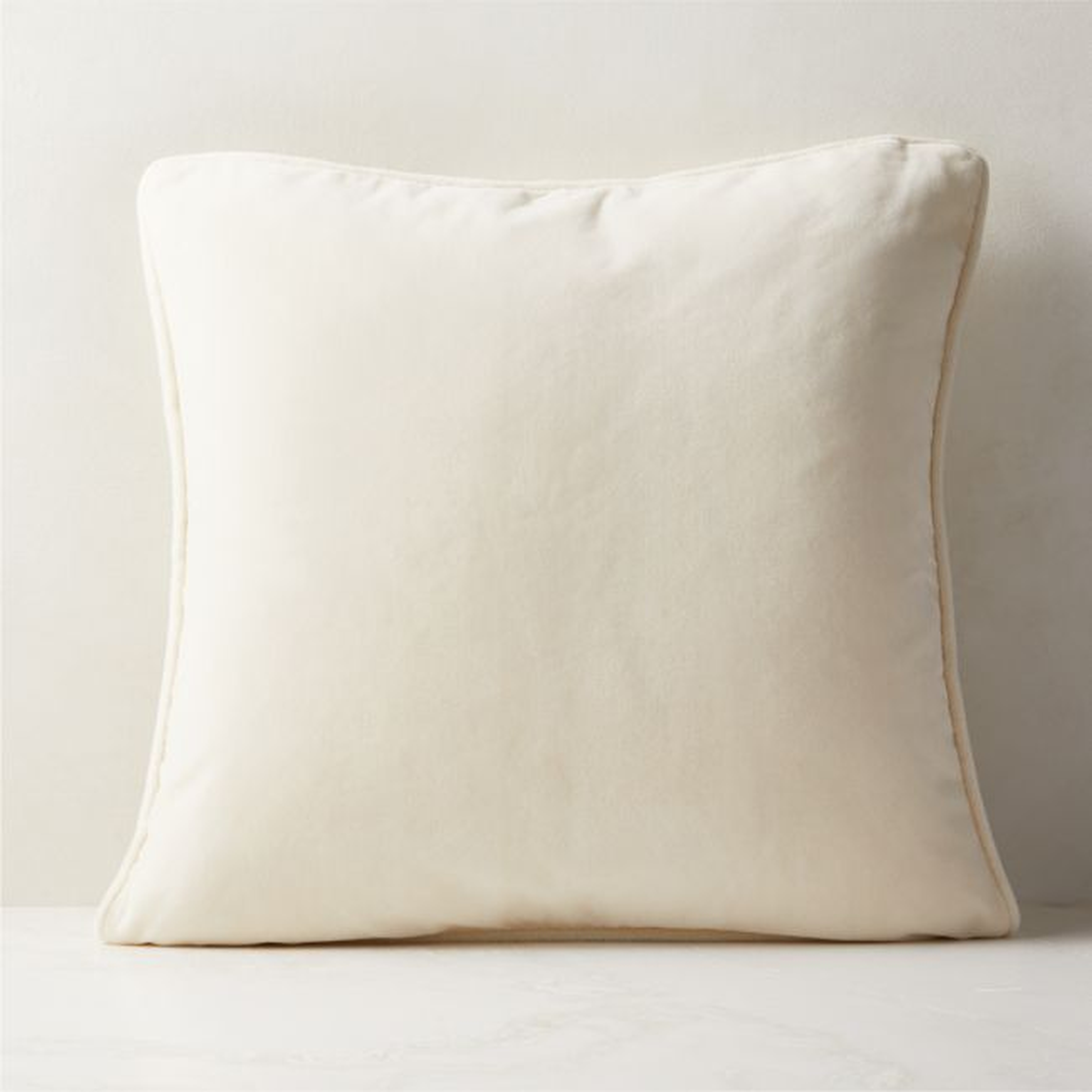 23" Ivory Faux Mohair Pillow With Feather-Down Insert - CB2