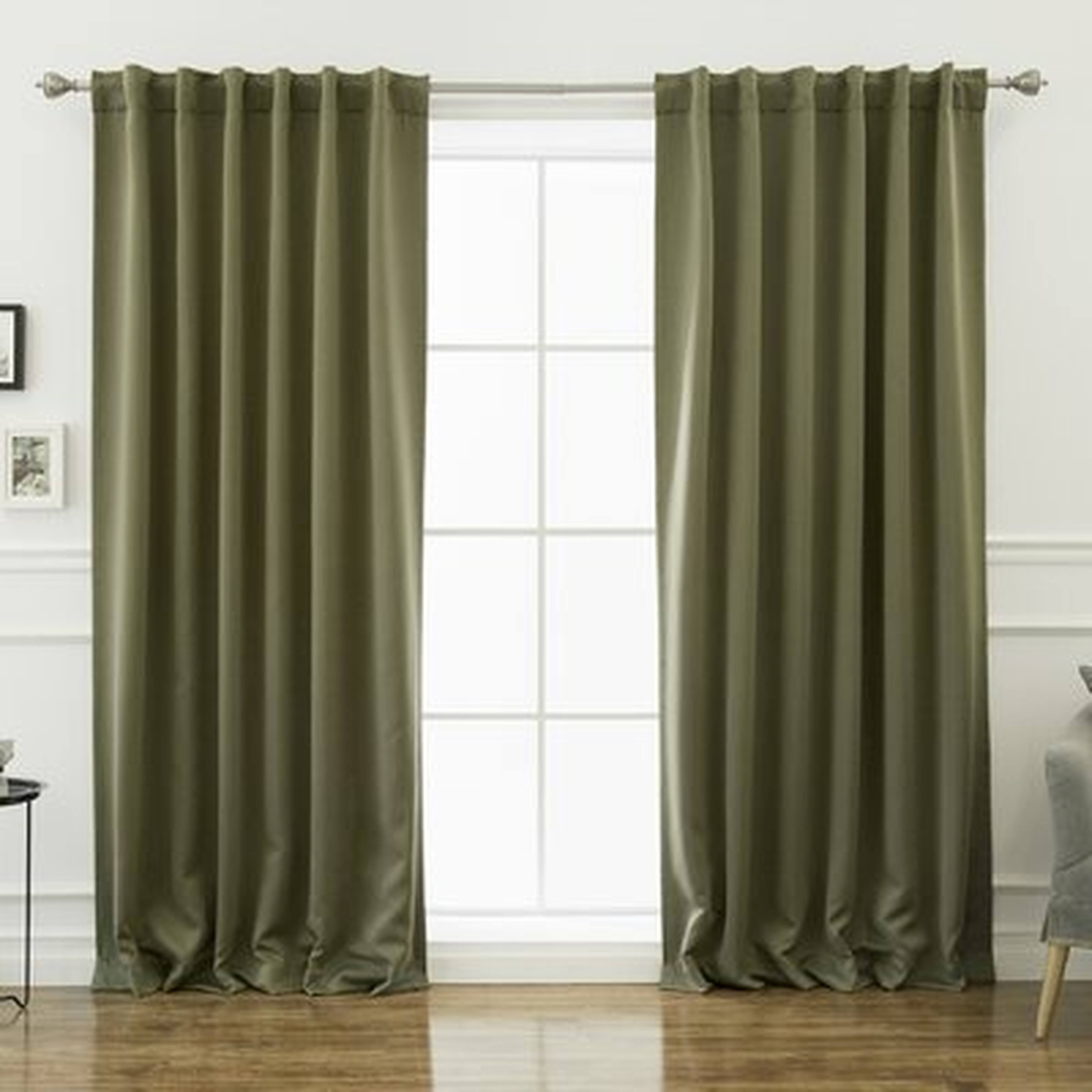 Billups Solid Blackout Thermal Rod Pocket Double Curtains - Birch Lane