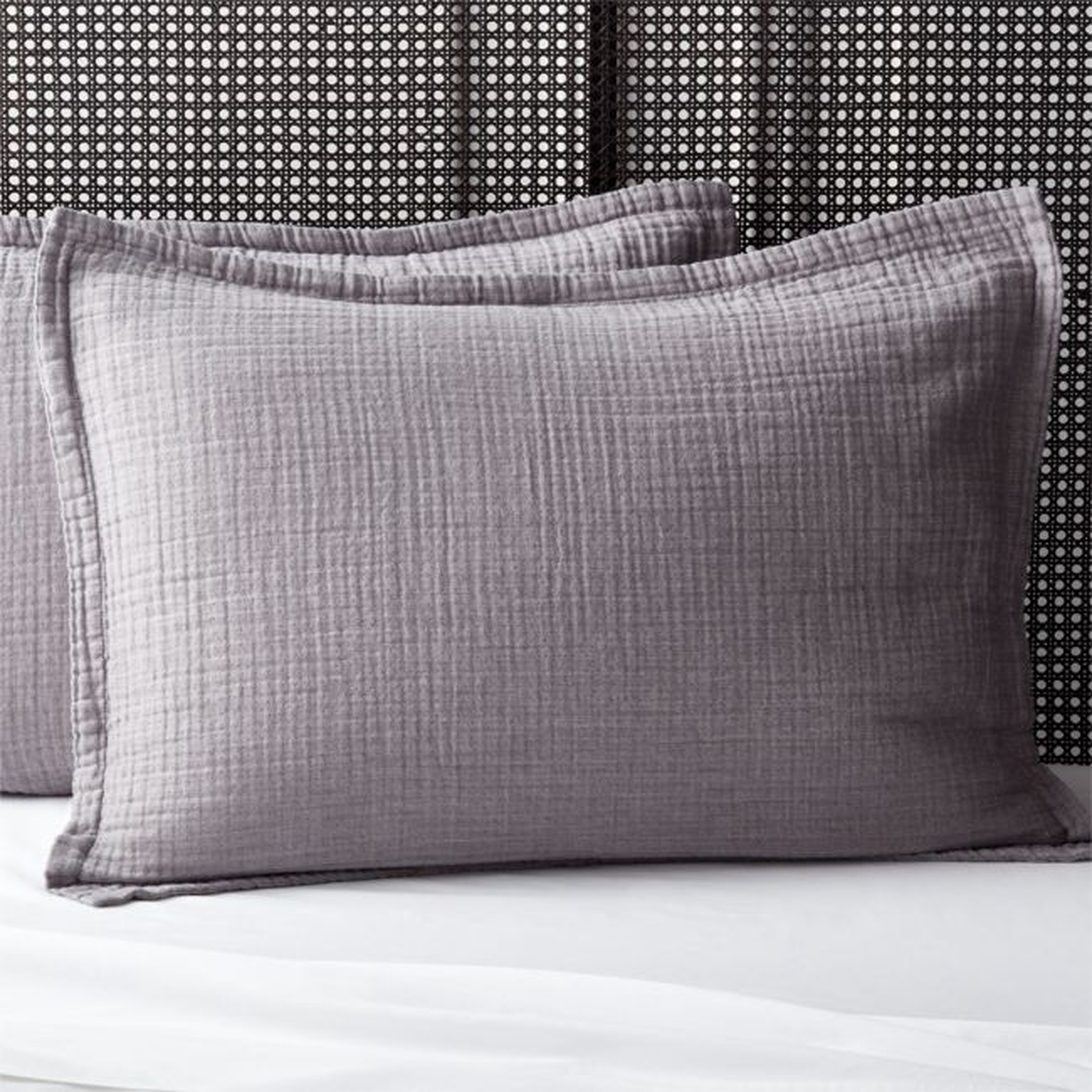 Alto Organic Cotton Grey Standard Pillow Shams Set of 2 - CB2