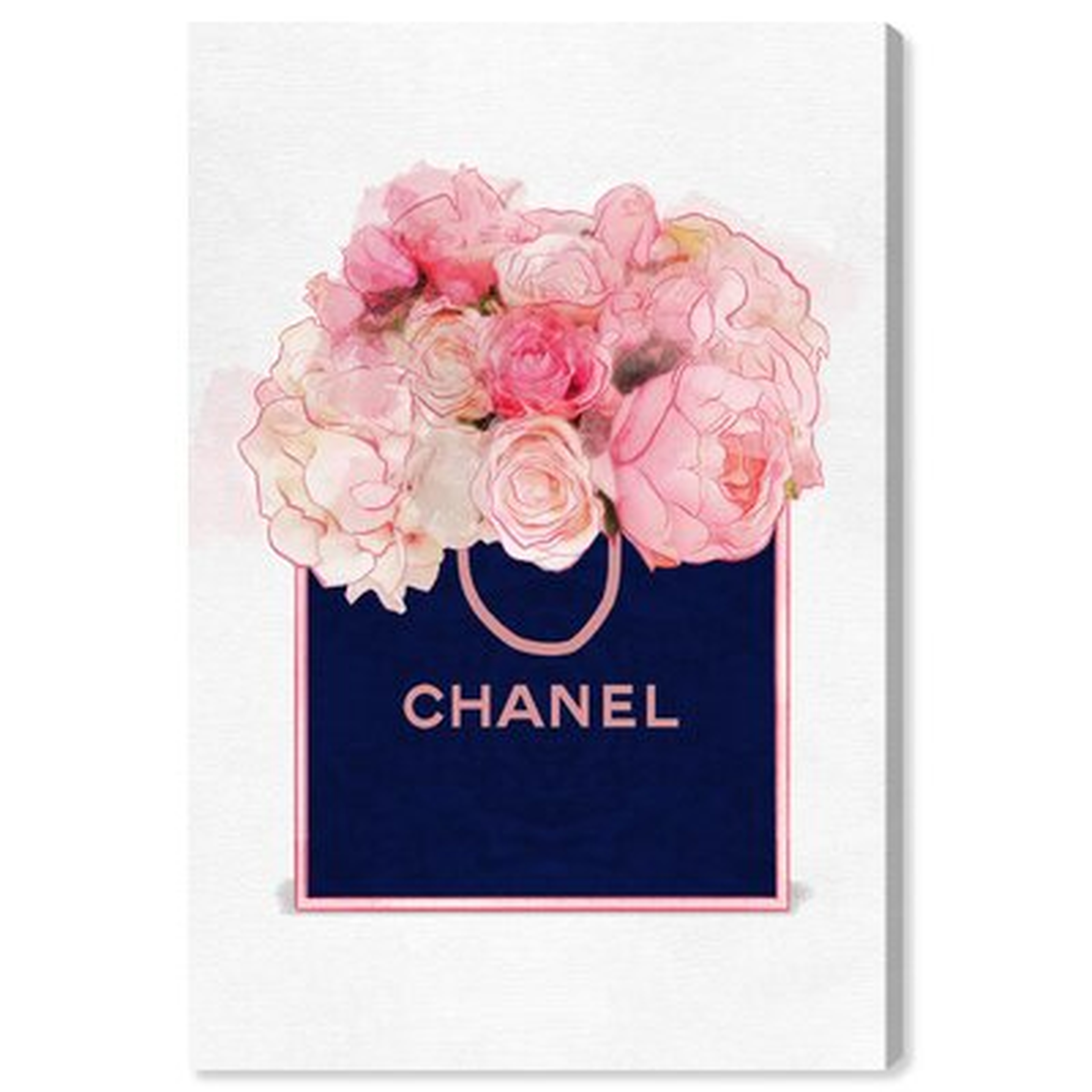 Fashion And Glam Flower Bag Flocked Lifestyle - Painting Print on Canvas - Wayfair