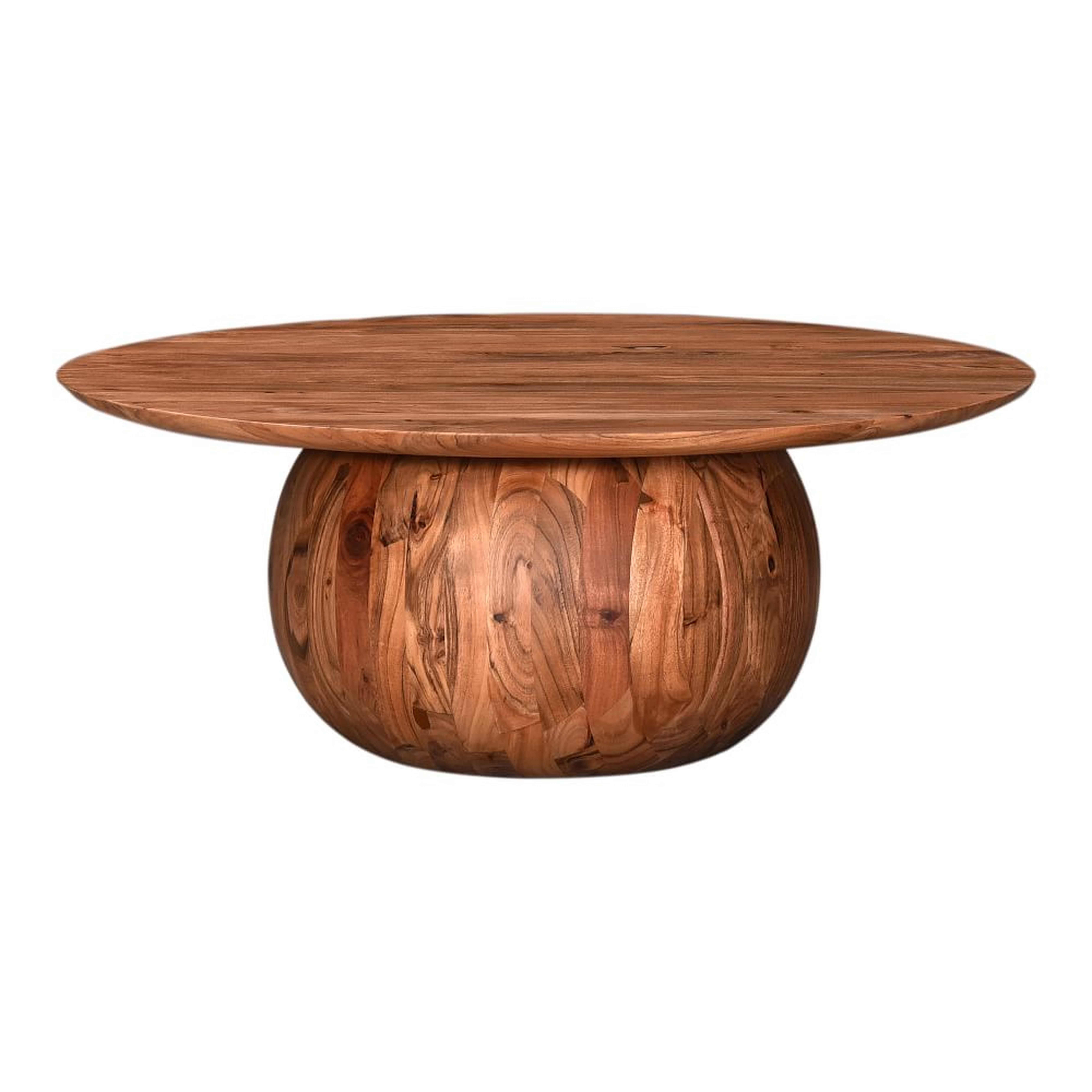 Spherical Base Coffee Table,Solid Acacia, - West Elm