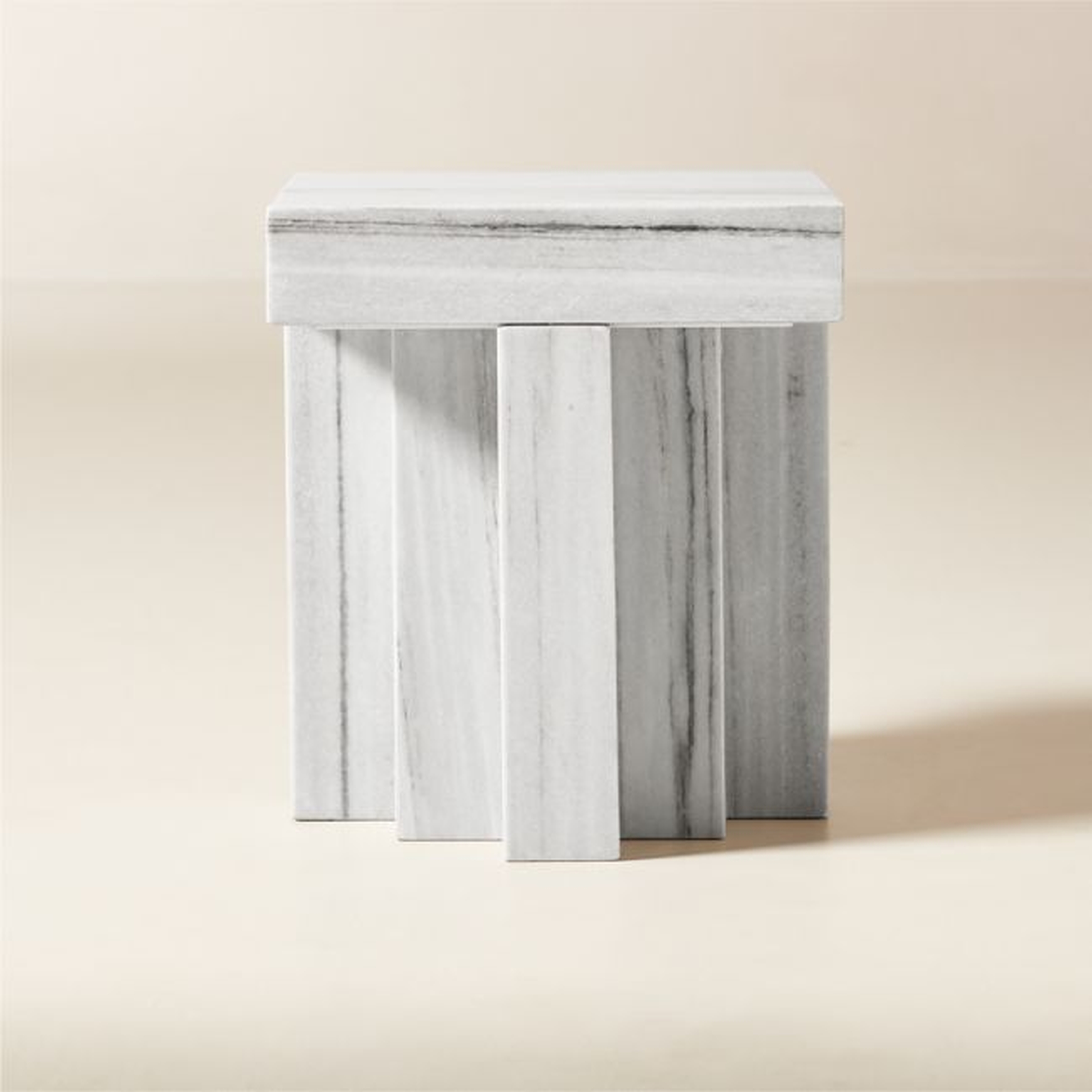 Scada White Marble Side Table - CB2