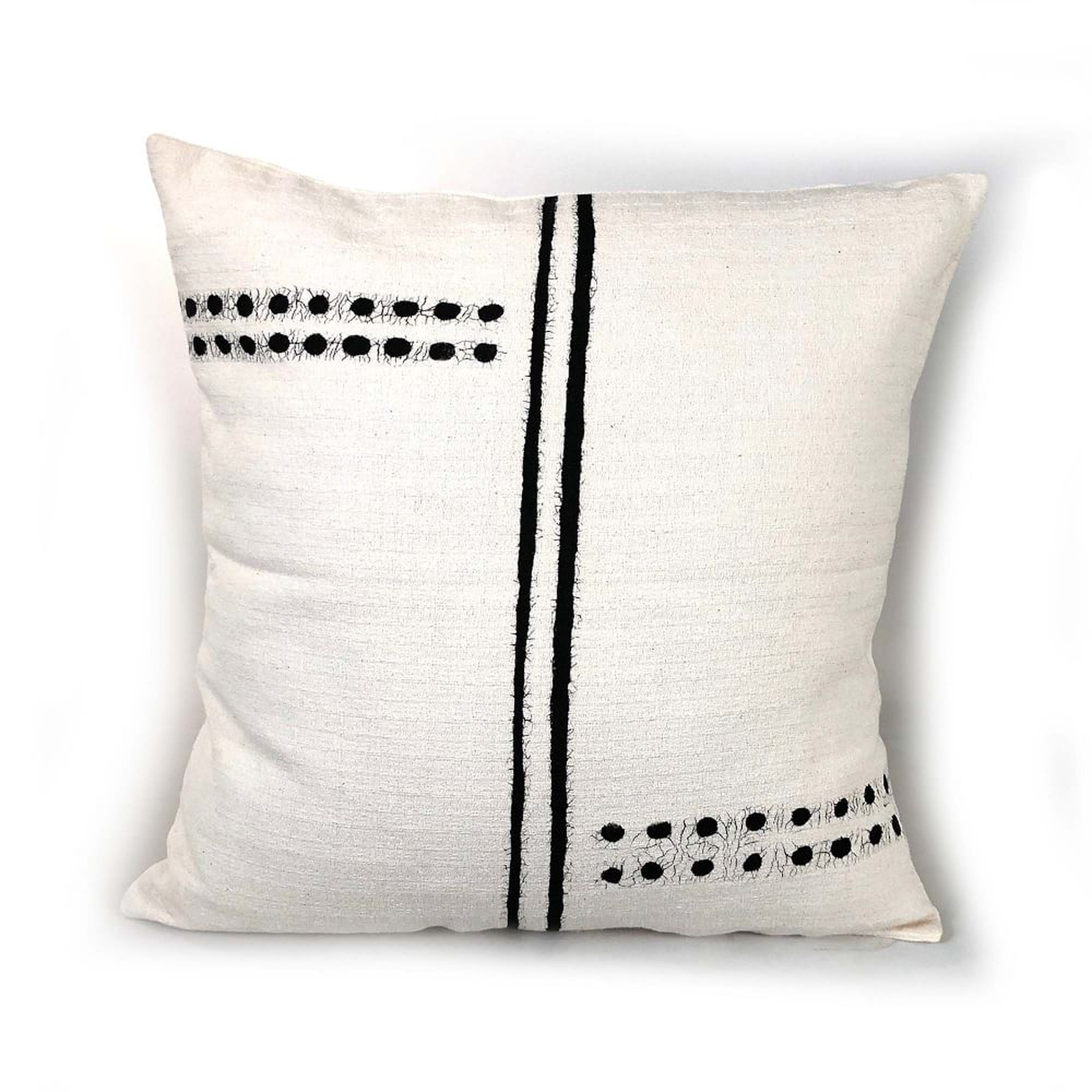 Tonga Pillow Cover, Black Dots & Lines - West Elm