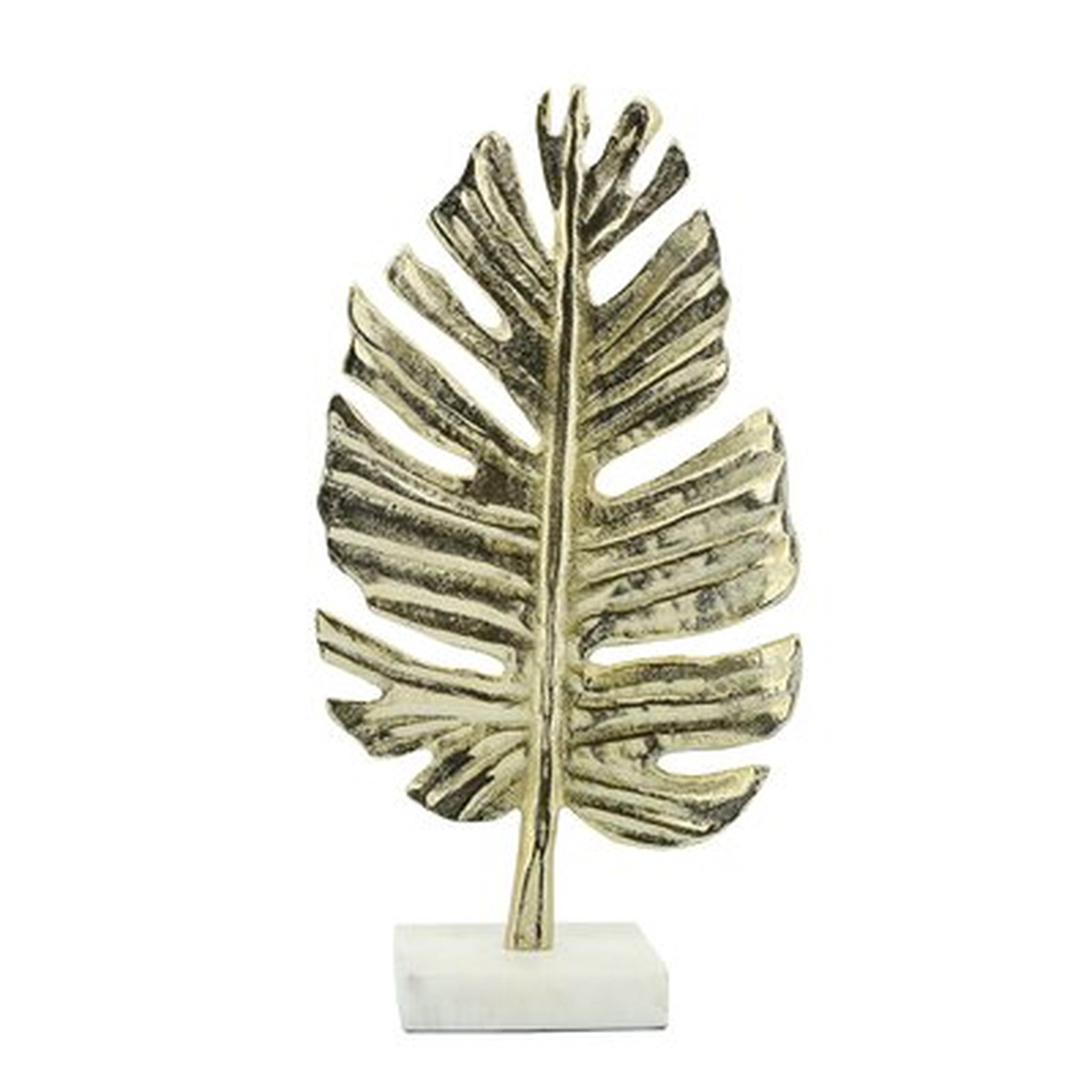 Metal 18" Palm Leaf Table Deco, Gold - Wayfair