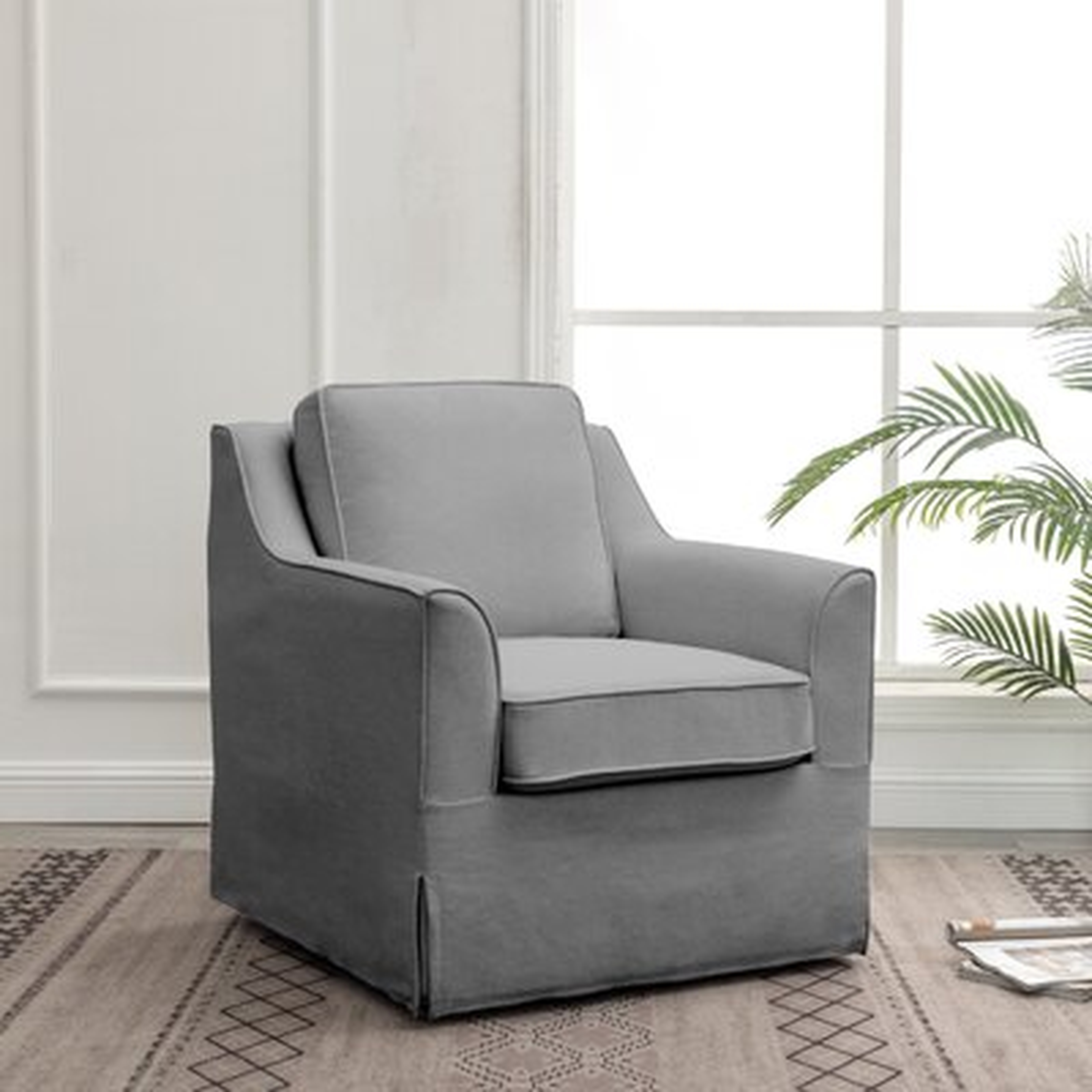 Red Barrel Studio® Club Swivel Chair - Gray Polyester - Wayfair
