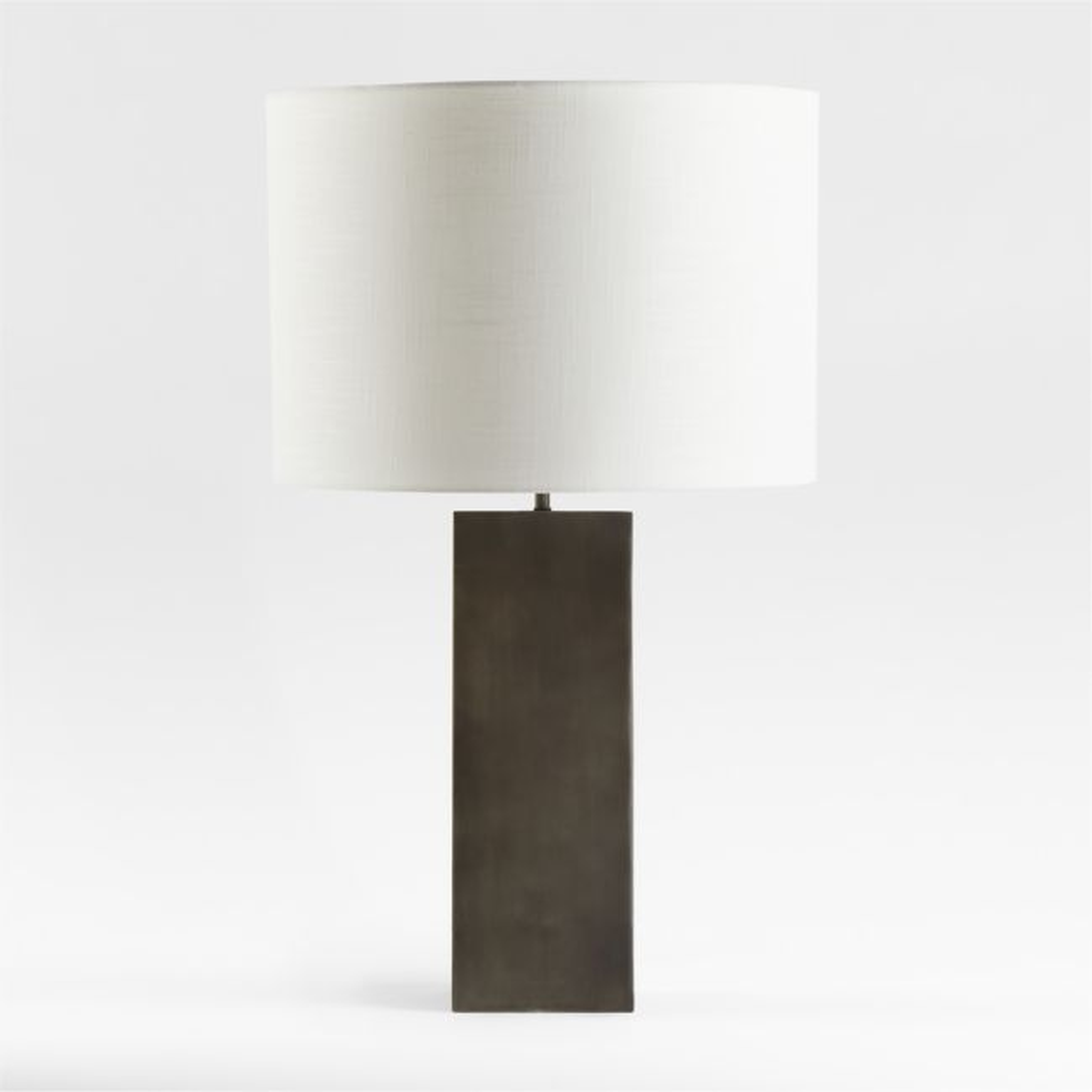 Folie Black Square Table Lamp with Drum Shade - Crate and Barrel