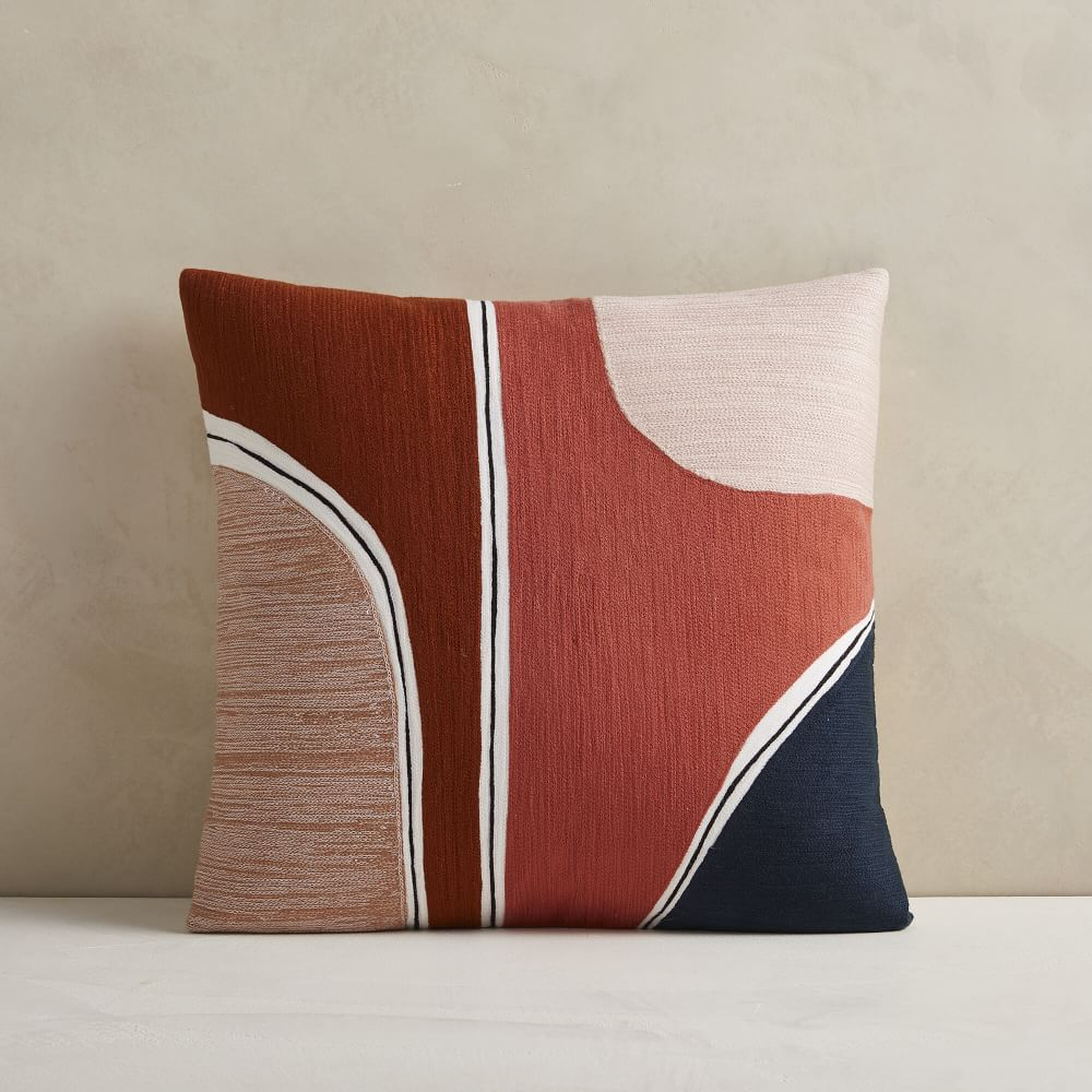 Crewel Outlined Shapes Pillow Cover, 20"x20", Multi - West Elm