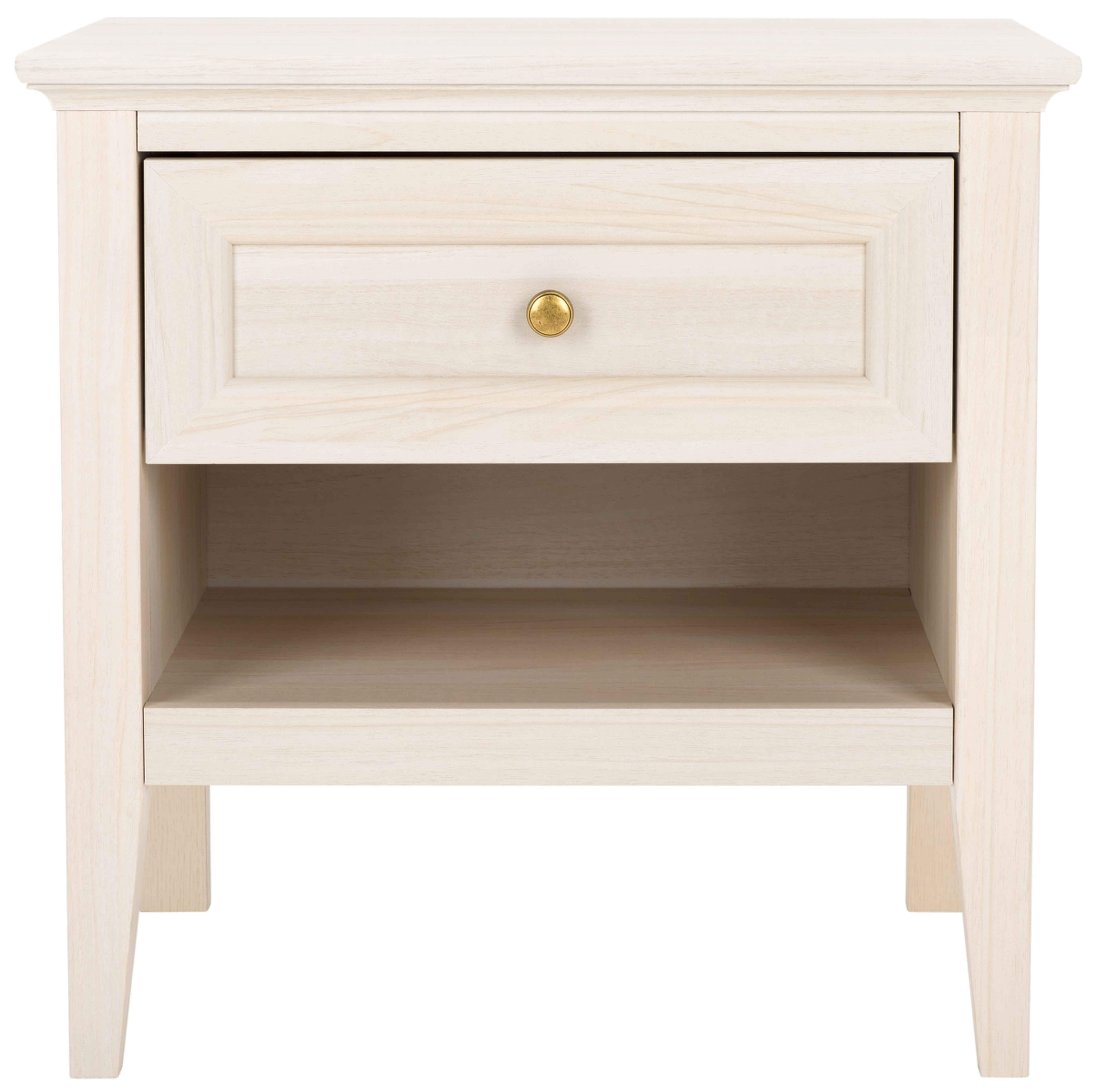 Sondra 2 Drawer Nightstand - Bleached White / Gold - Safavieh - Safavieh