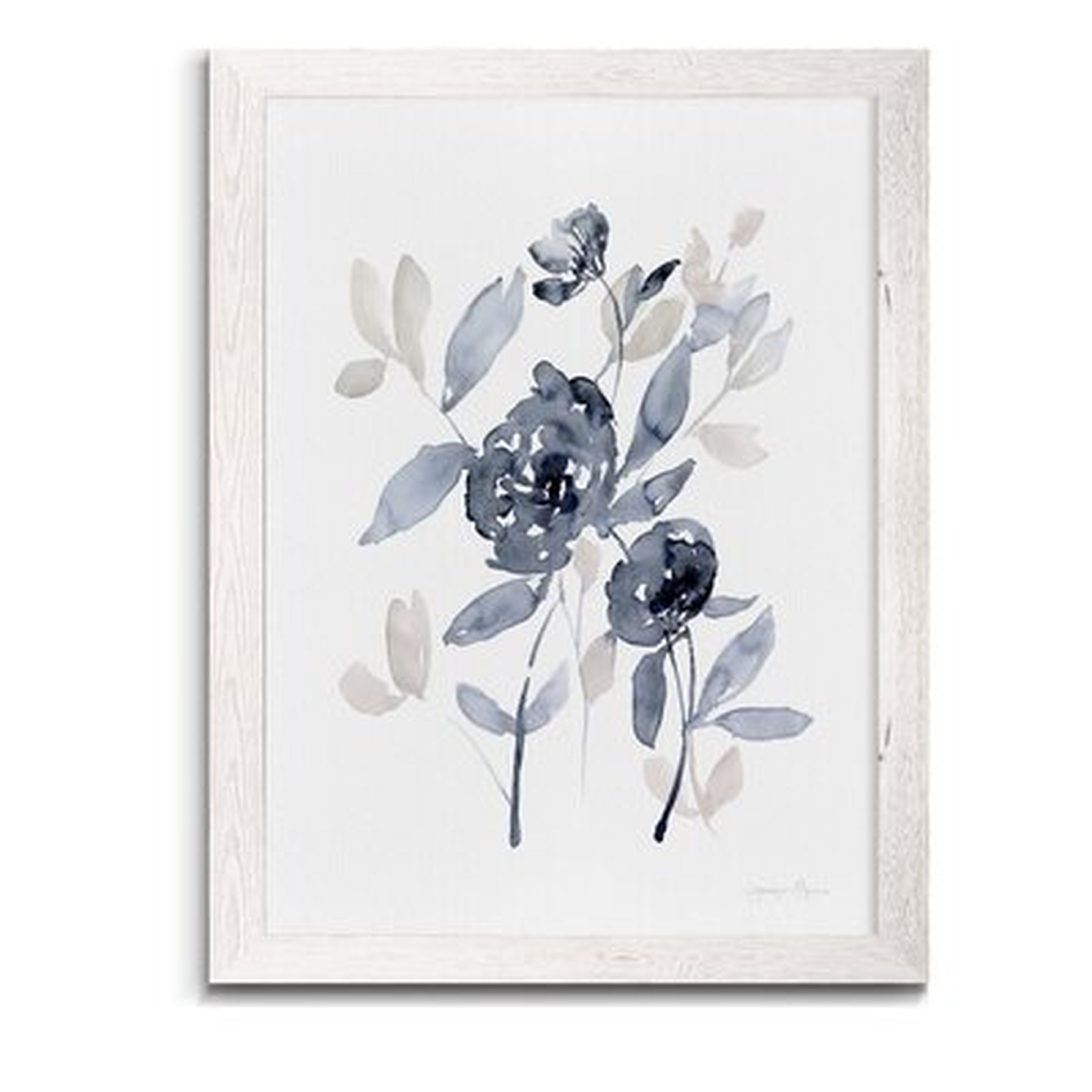 'Peonies In Gray I' - Picture Frame Print on Glass - Wayfair