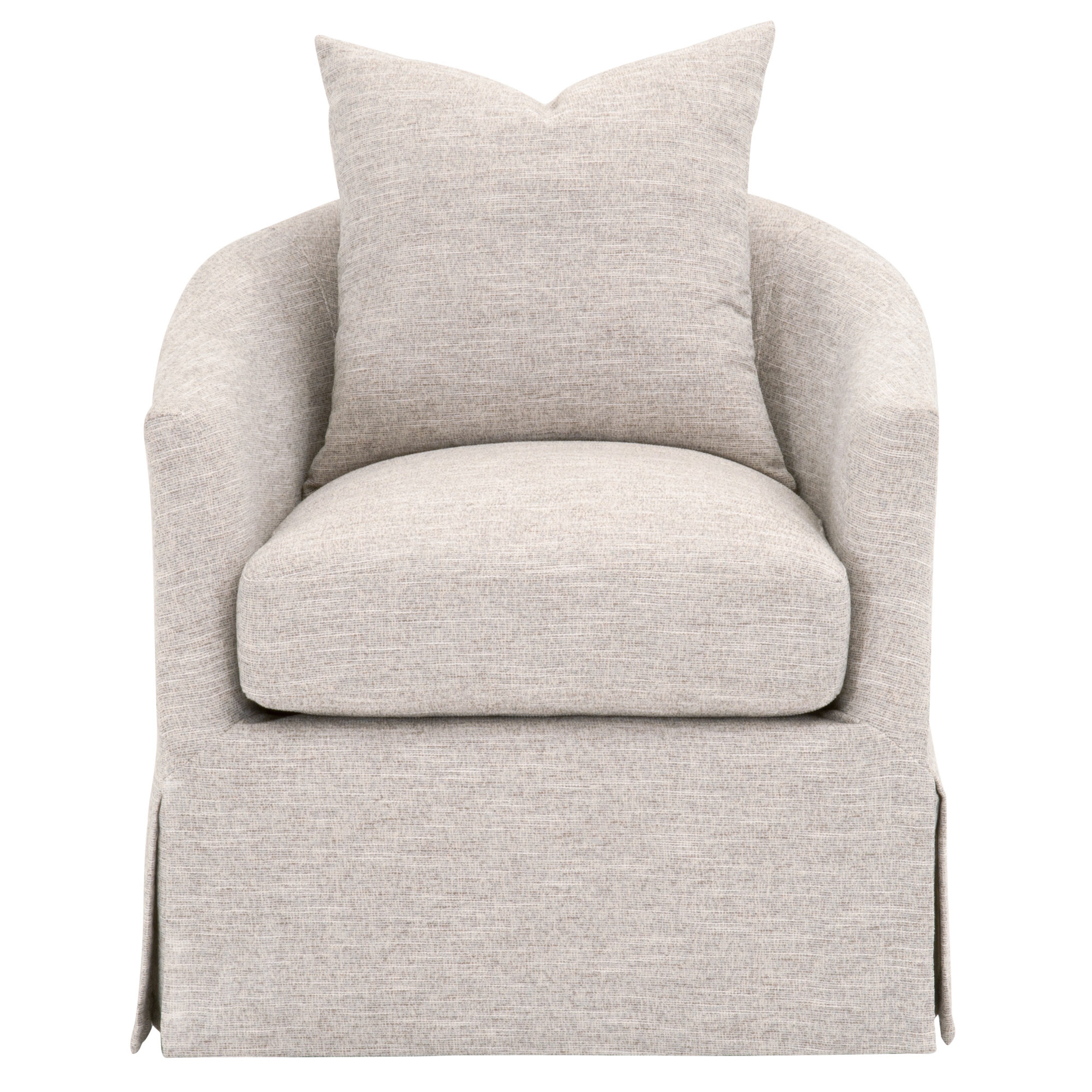 Faye Slipcover Swivel Club Chair, Taupe - Alder House
