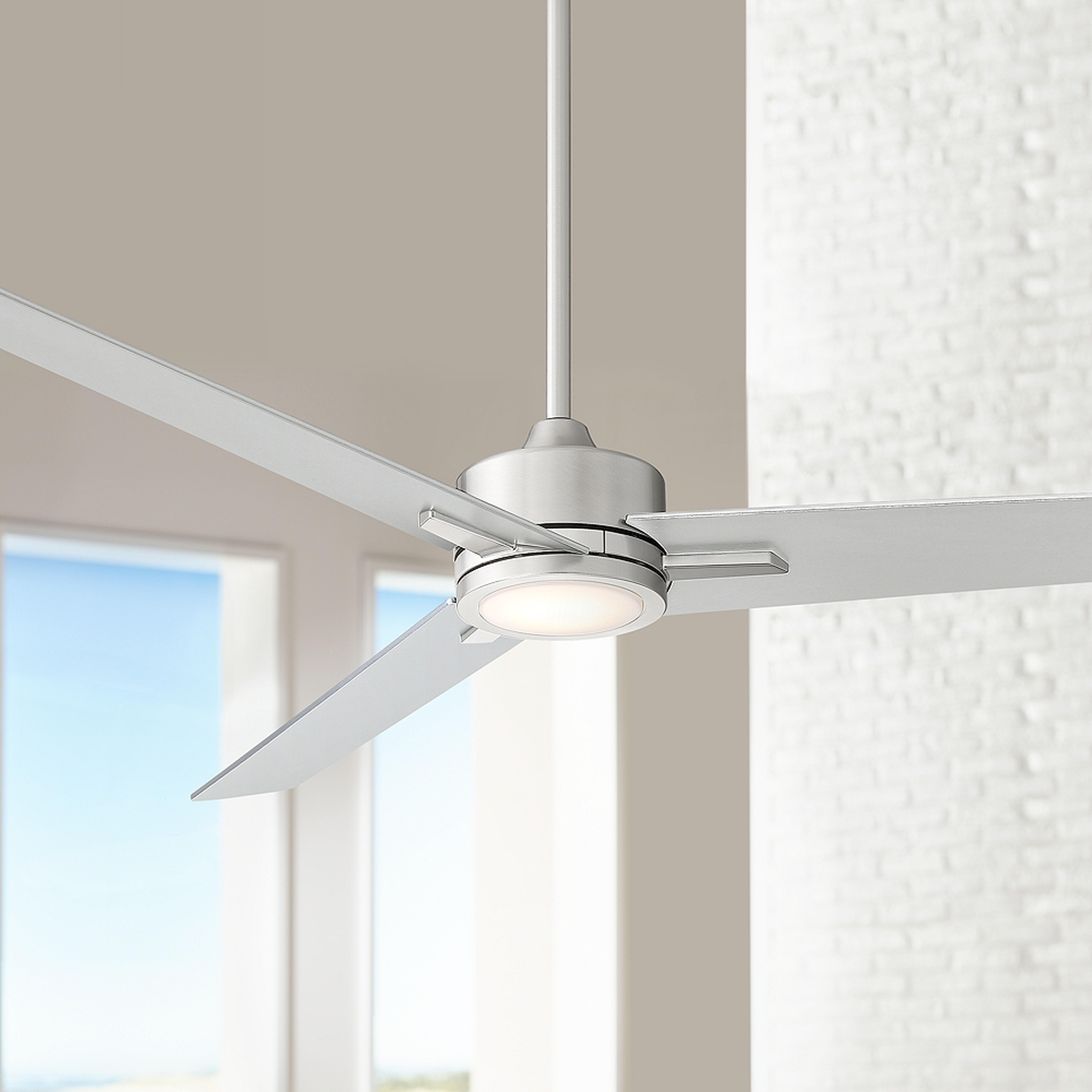 60" Monte Largo Brushed Nickel LED Ceiling Fan - Style # 64M90 - Lamps Plus