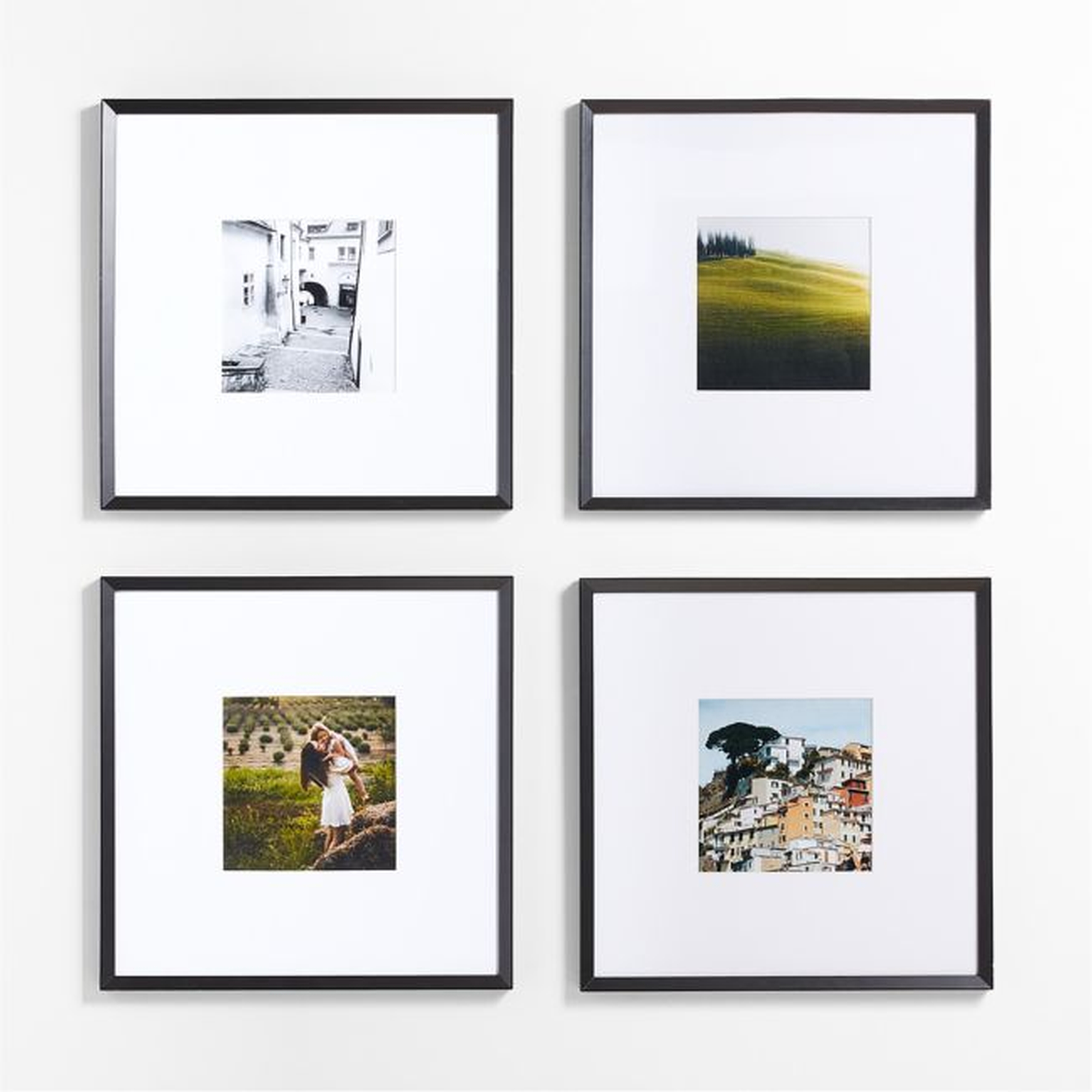 Icon Wood 4-Piece Black 11x11 Gallery Wall Frame Set - Crate and Barrel