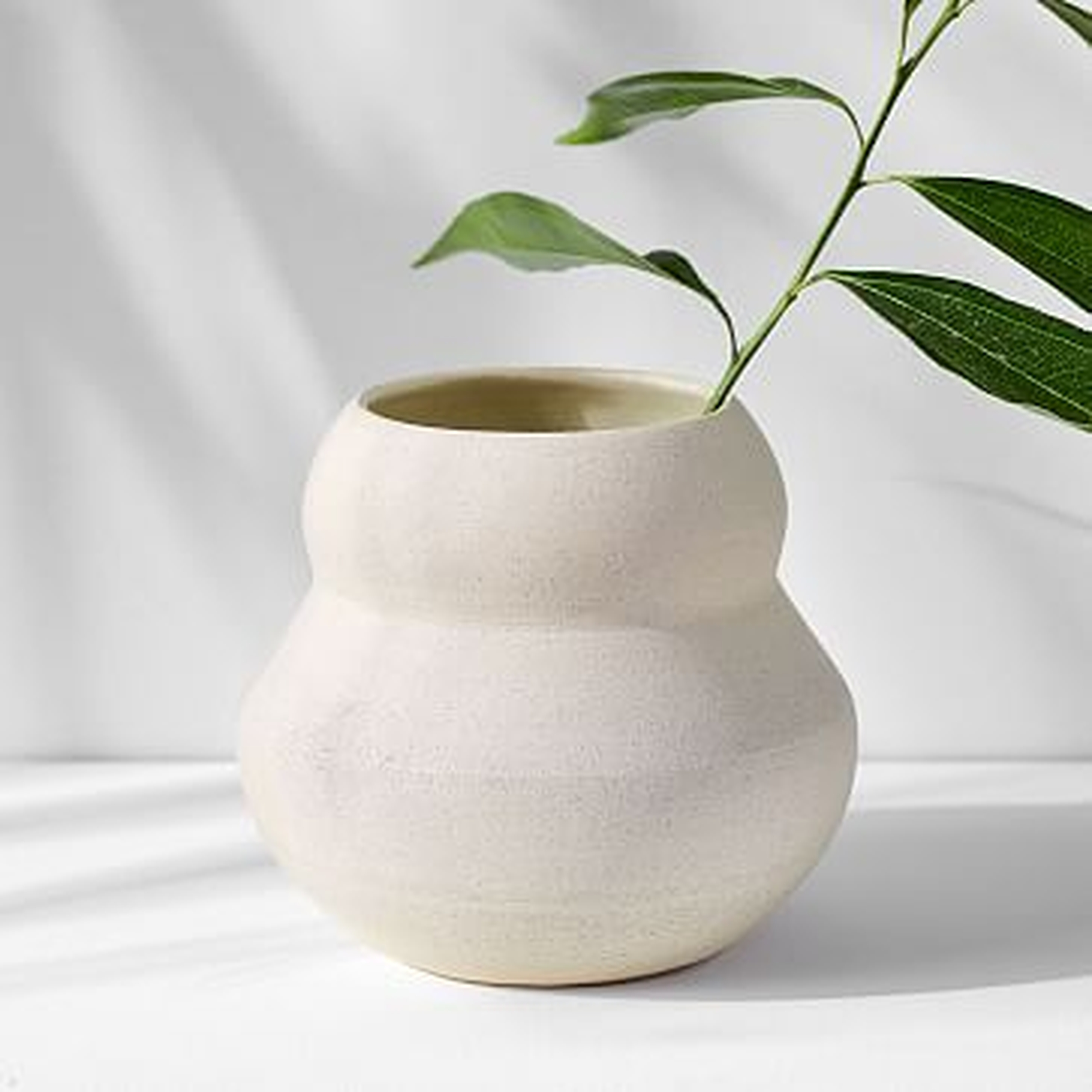 Mud Witch Stoneware Vase, White - West Elm