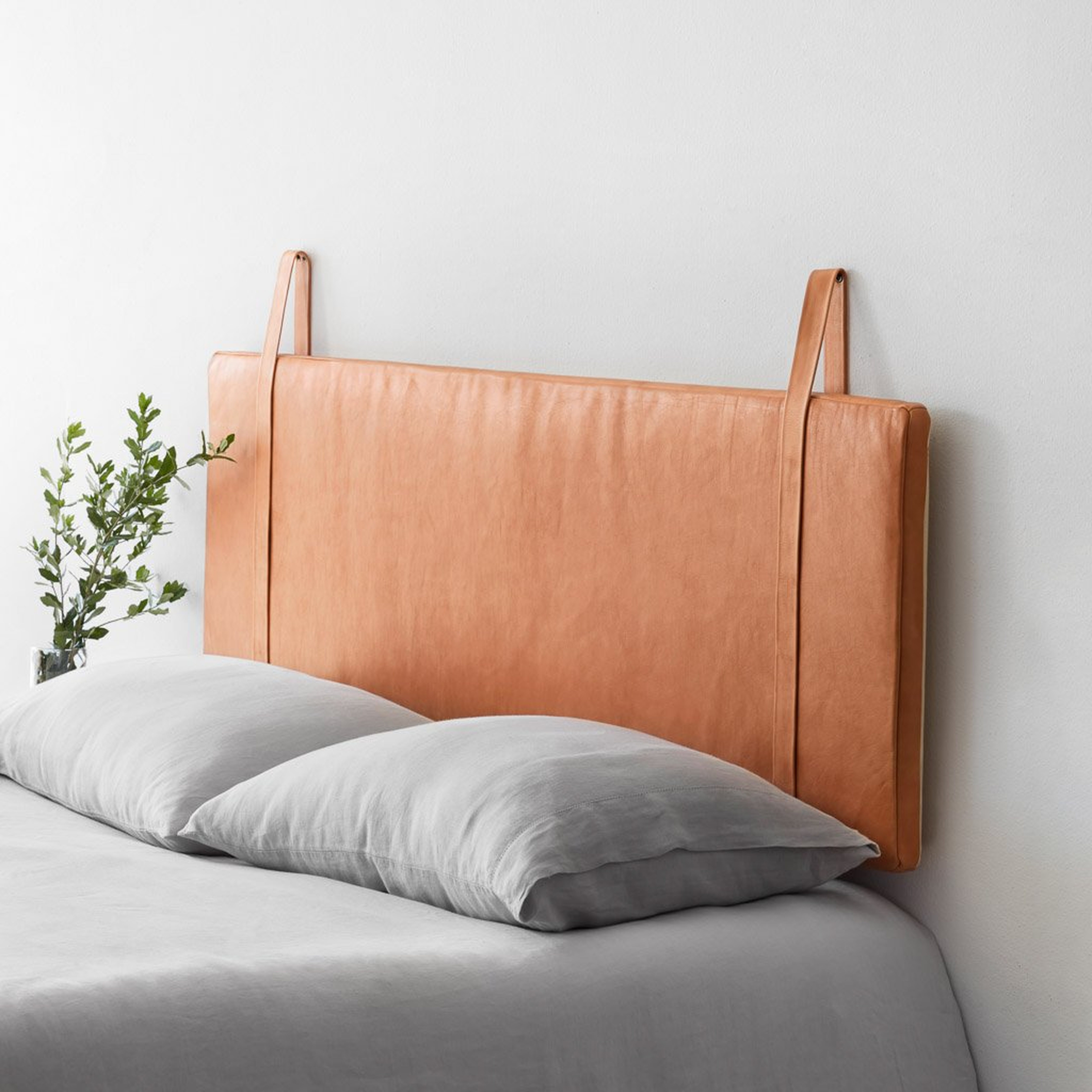 Hanging Leather Headboard - Natural - King/Cali King By The Citizenry - The Citizenry