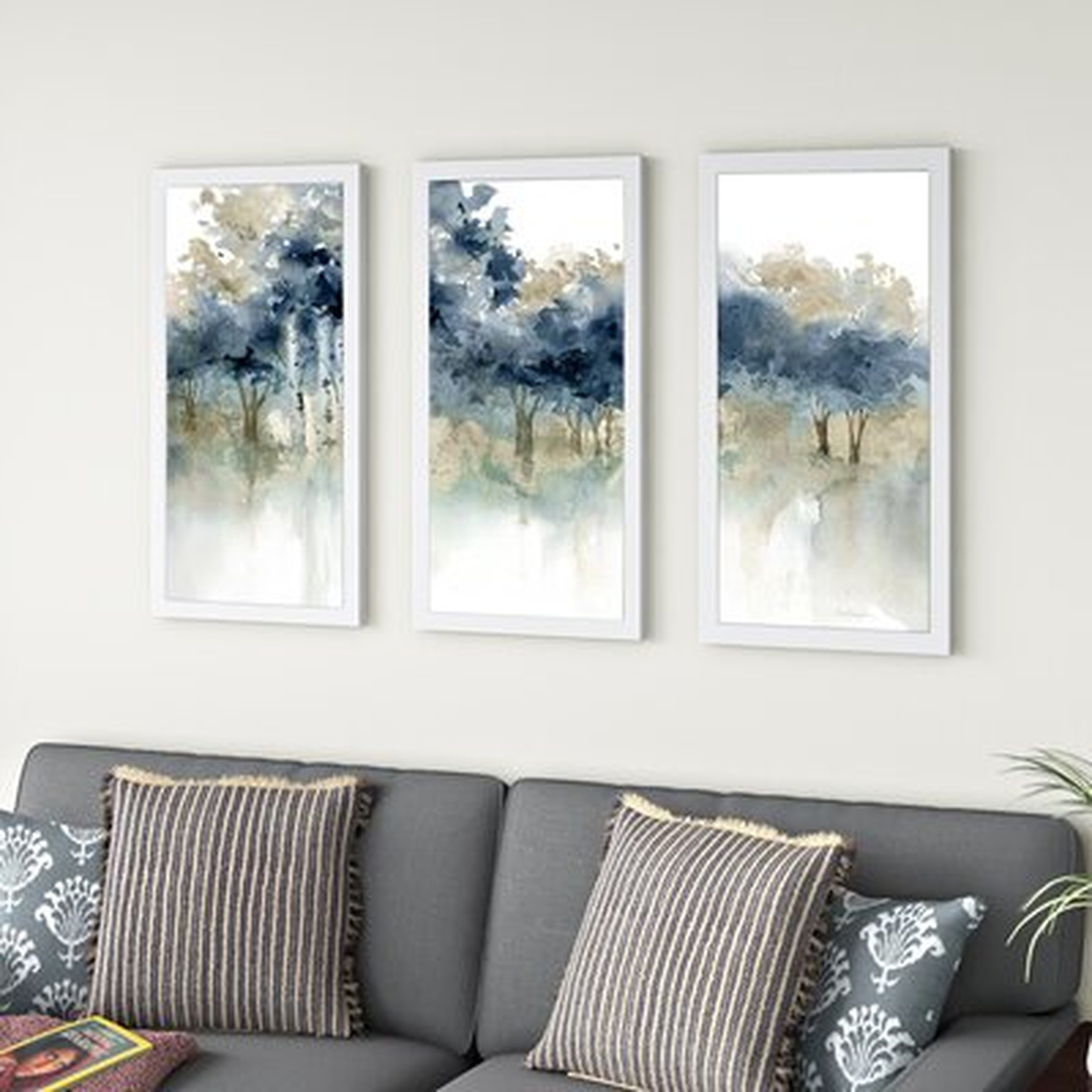 'Waters Edge I' by Carol Robinson - 3 Piece Picture Frame Watercolor Painting Print - Wayfair