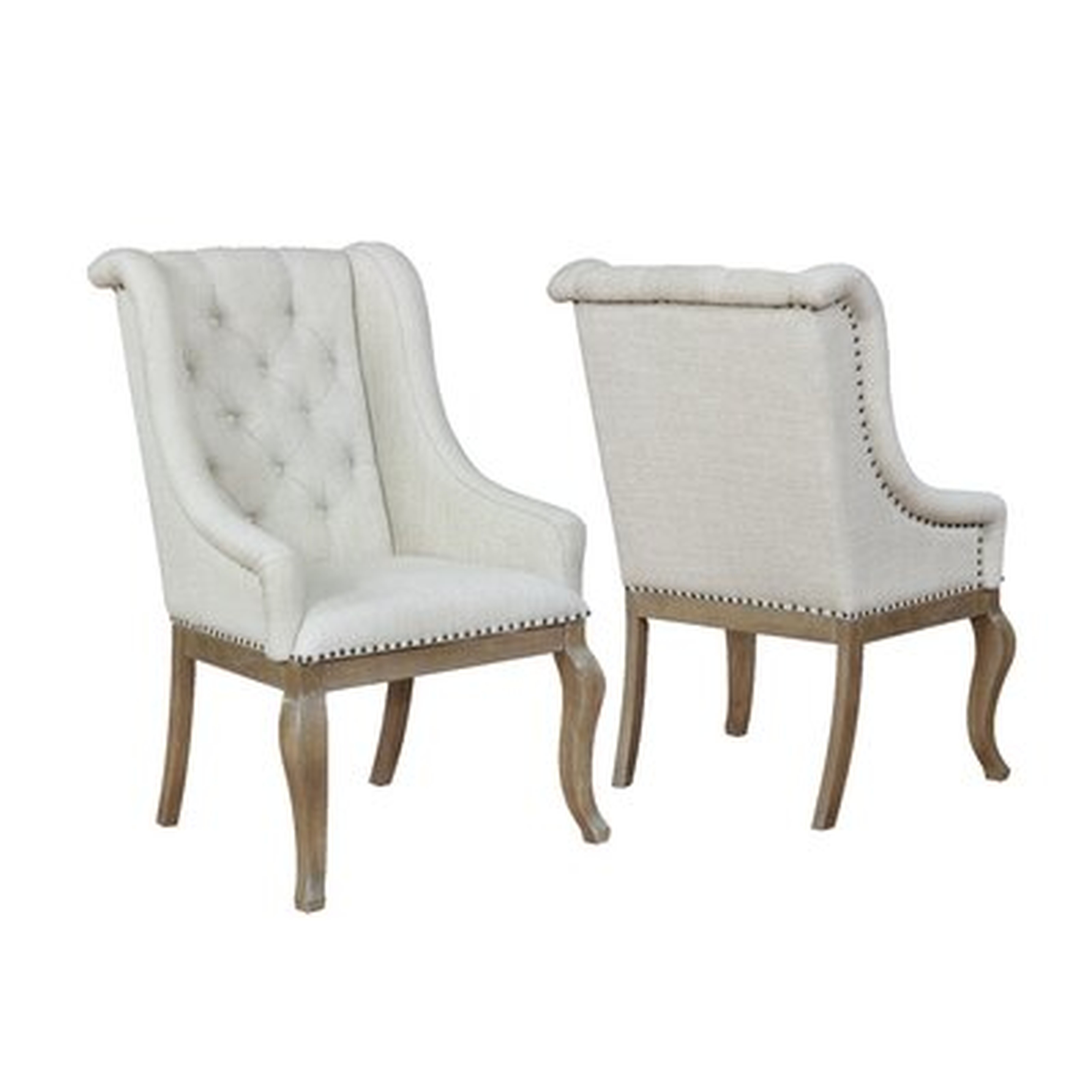 Brockway Tufted Upholstered Dining Chair in Cream- set of 2 - Wayfair