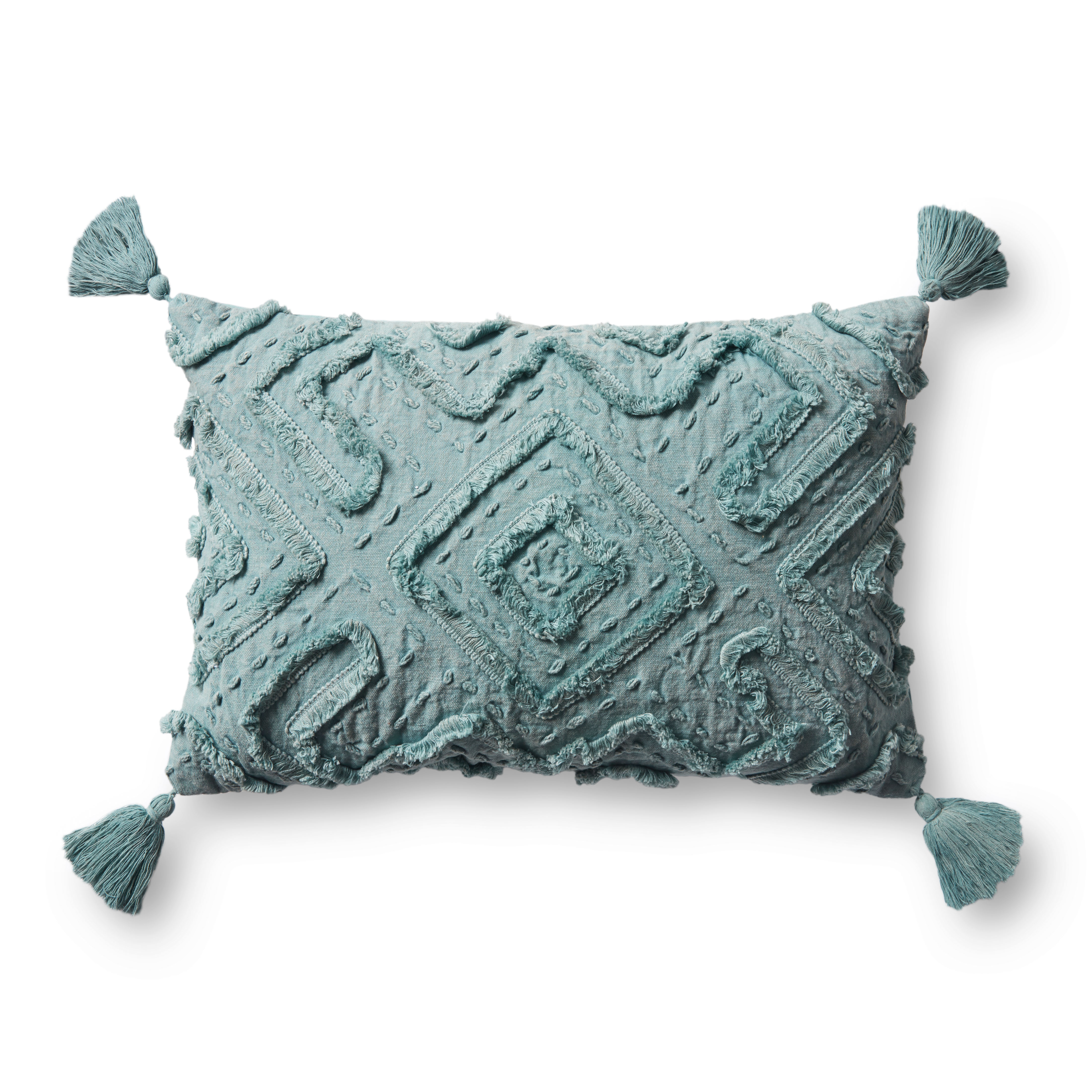 ED Ellen DeGeneres Crafted by Loloi Pillows PED0018 Teal 13" x 21" Cover Only - Loloi Rugs