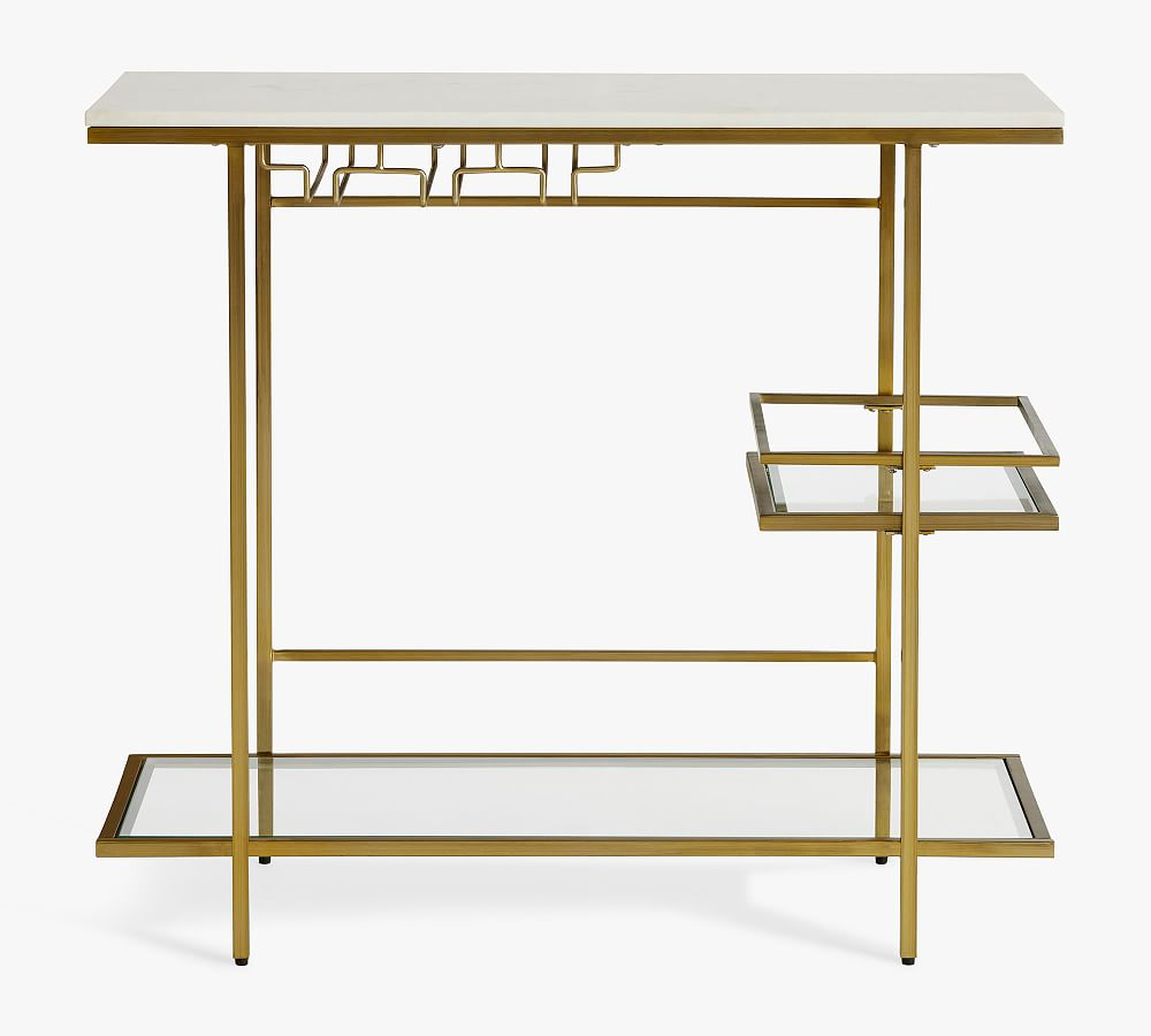 Delaney 34" Marble Bar Console, Brass - Pottery Barn