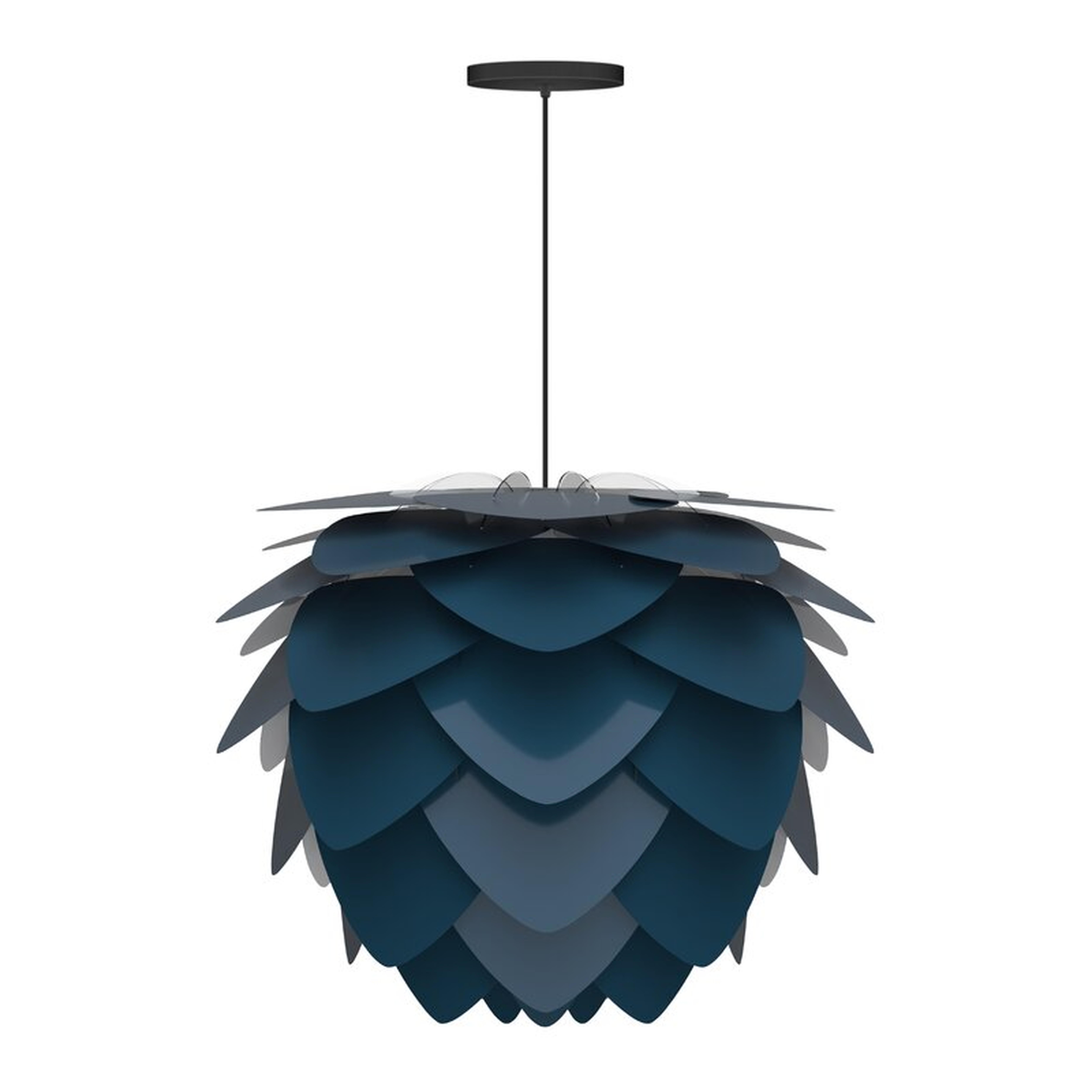 Aluvia 1 - Light Statement Geometric Pendant Base Finish: Black, Shade Color: Blue, Size: 18.9" H x 23.3" W - Perigold