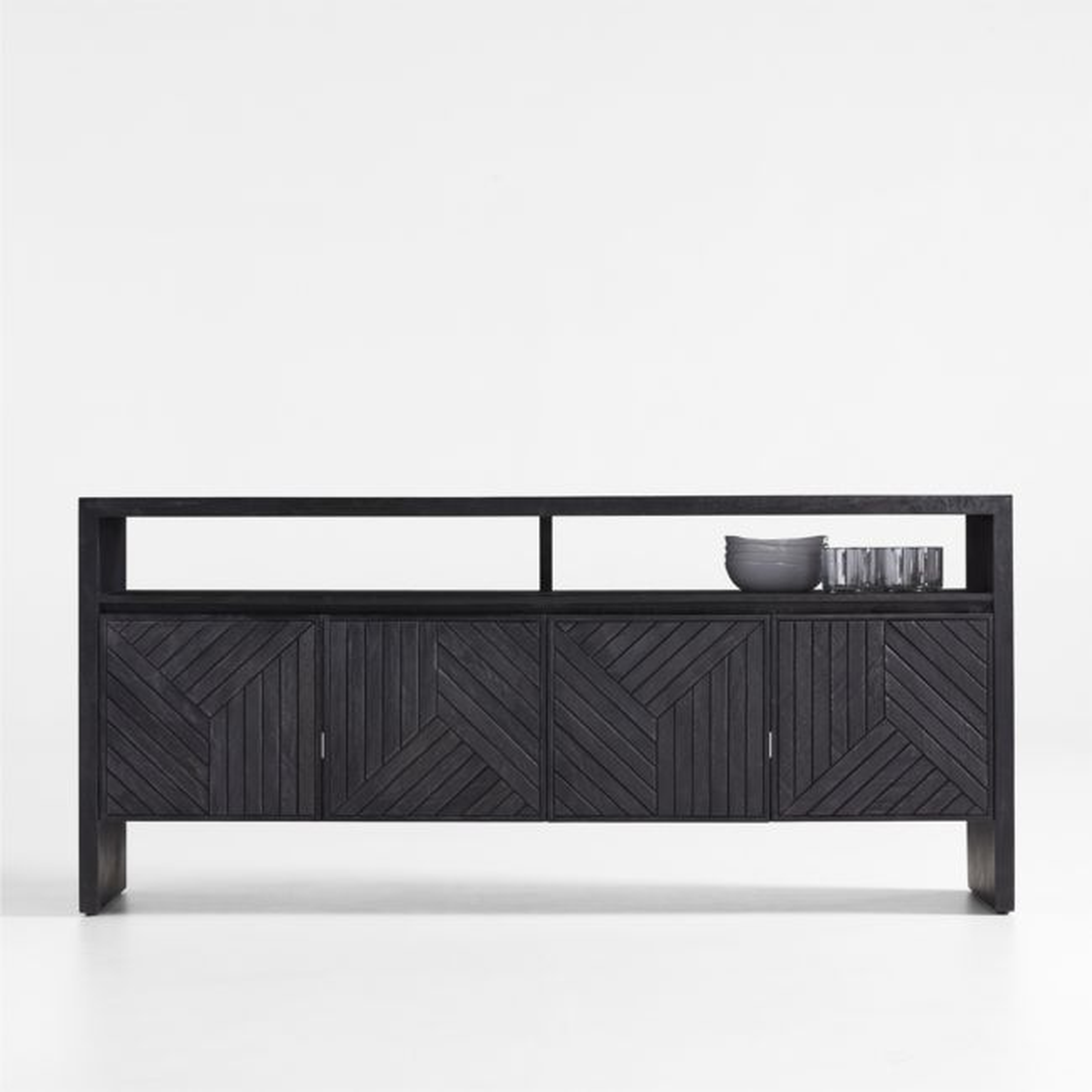 Dunewood Charcoal Sideboard with Shelf - Crate and Barrel