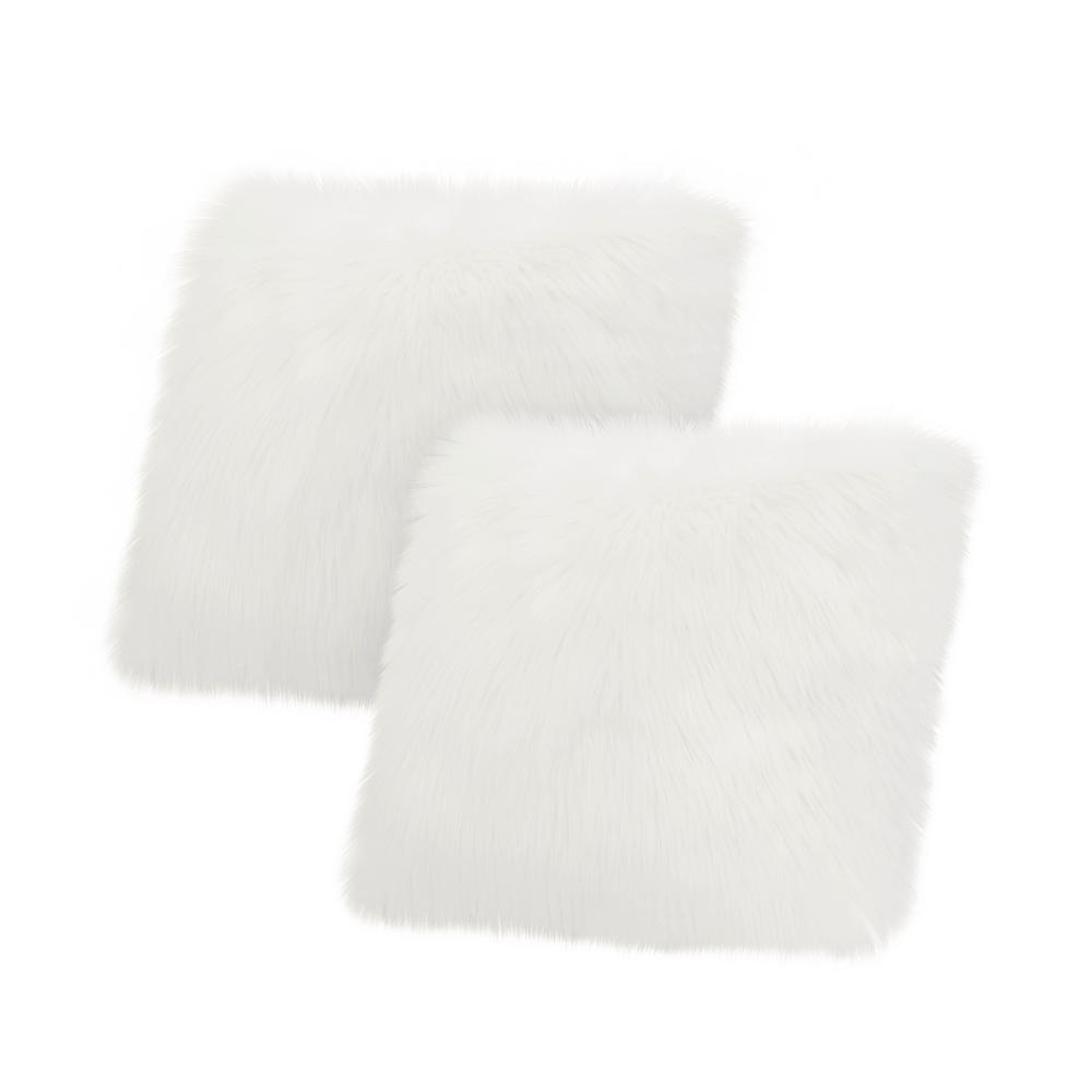 Faux Fur 2-Piece Decorative Pillow Set in White - Home Depot