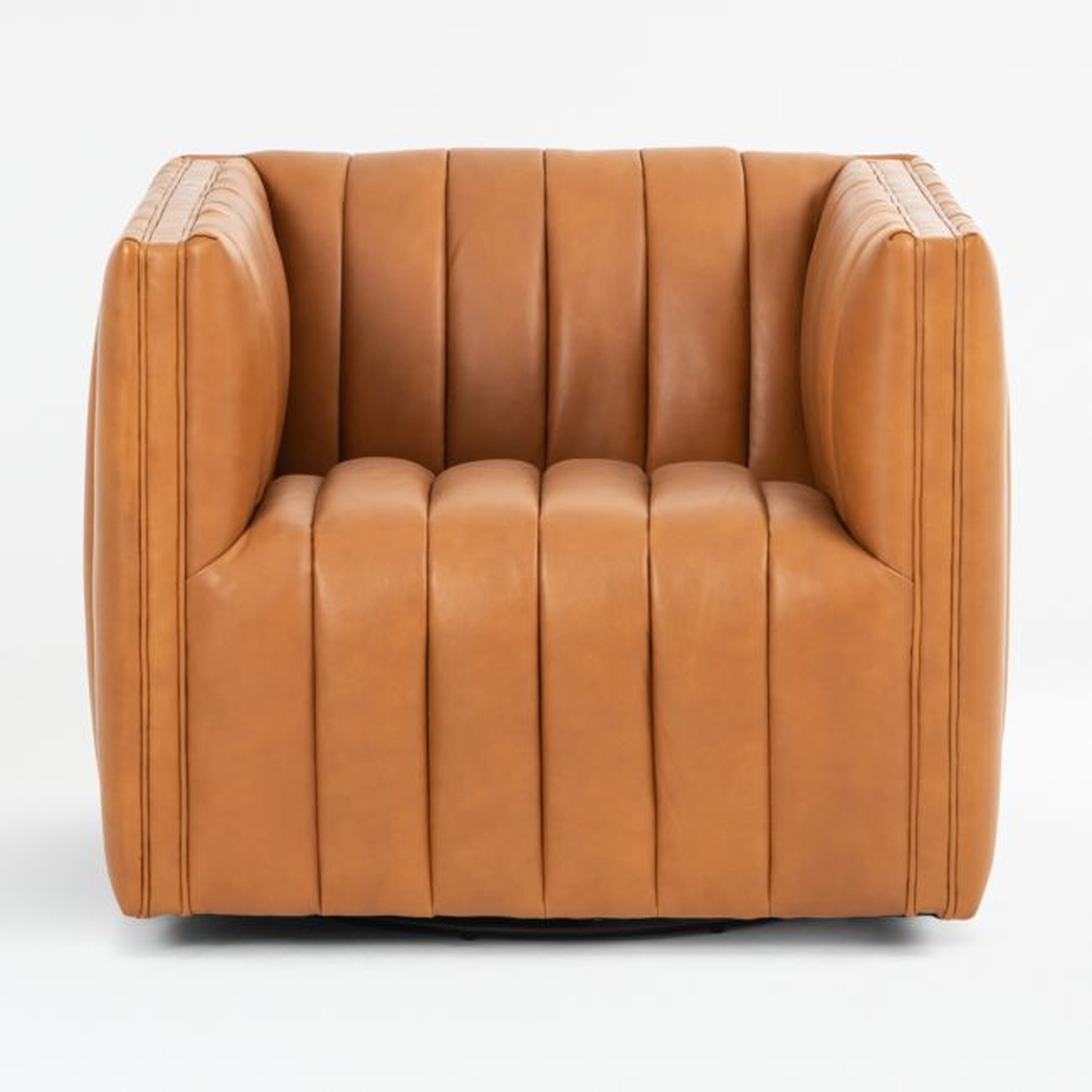 Cosima Leather Swivel Chair - Crate and Barrel