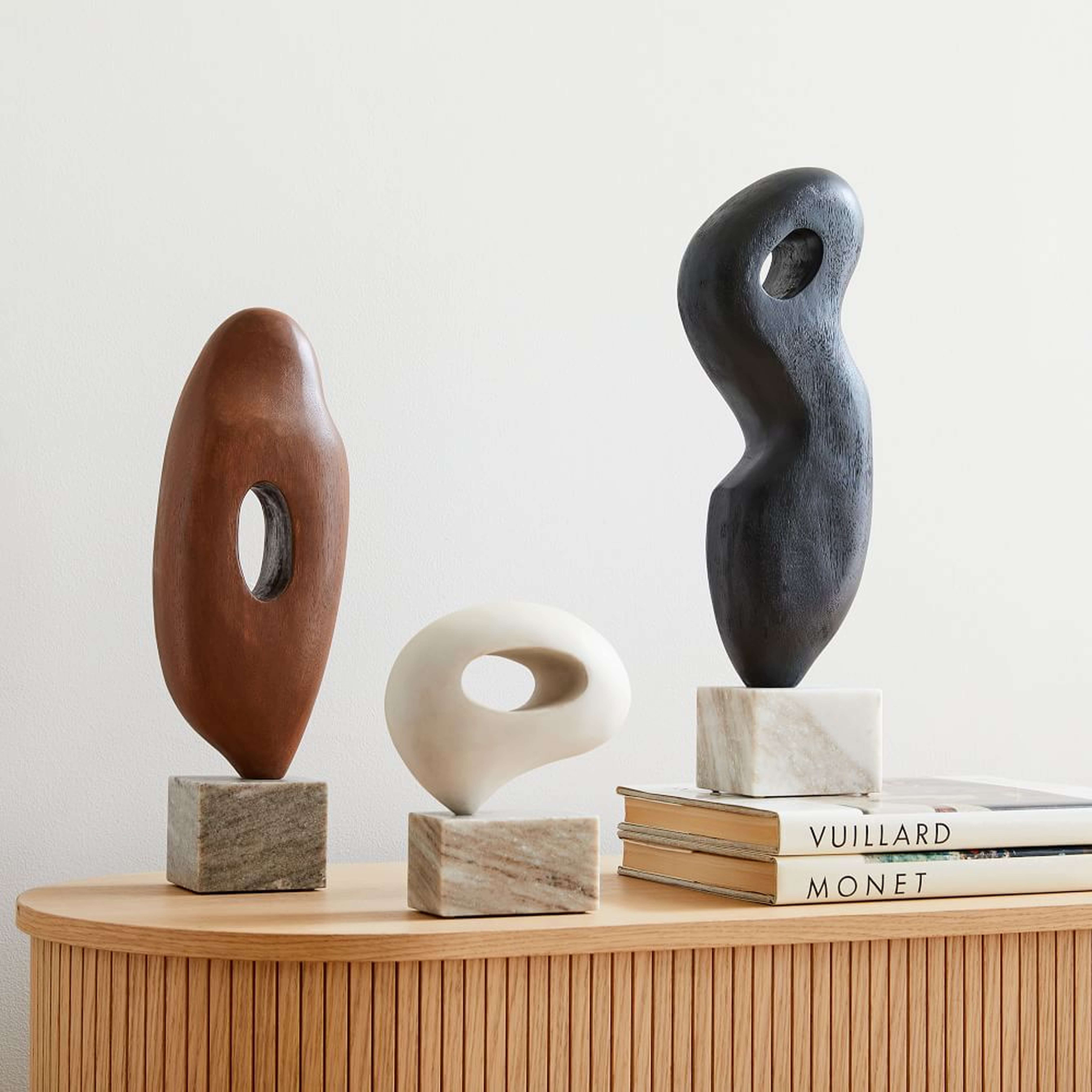 Alba Wood Sculptural Objects, Set of 3 - West Elm