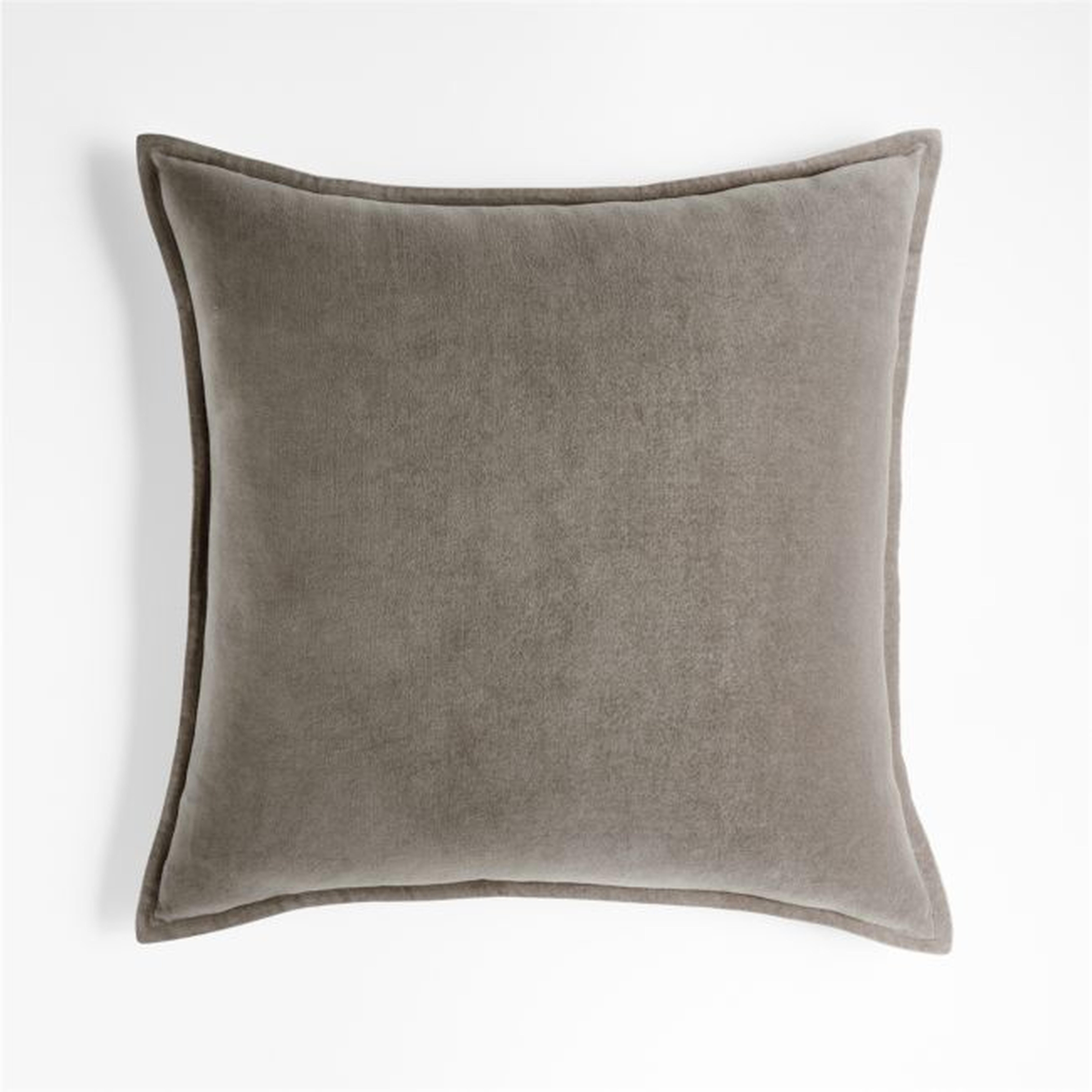 Frost 20"x20" Washed Cotton Velvet Throw Pillow with Down-Alternative Insert - Crate and Barrel