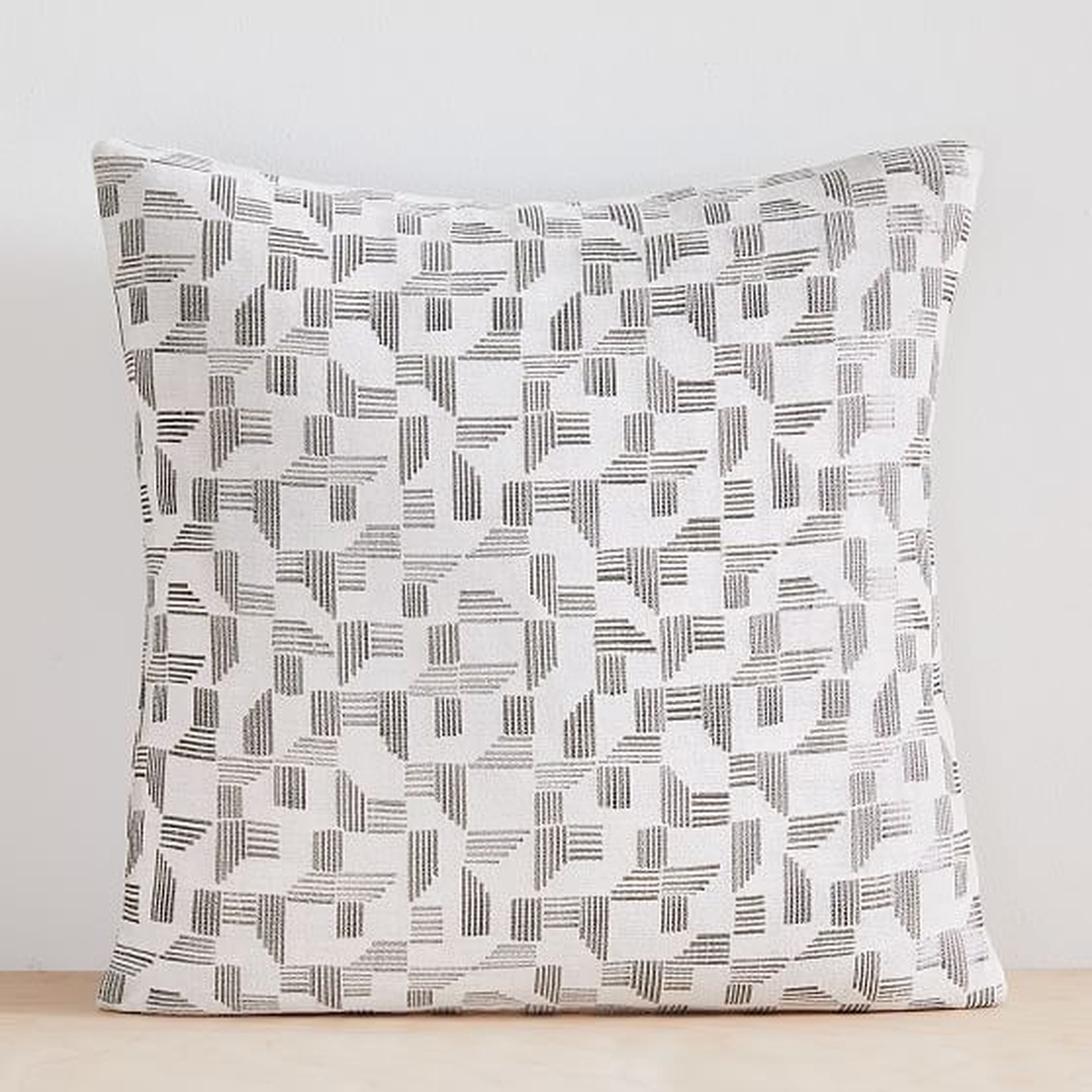 Geo Chenille Jacquard Pillow Cover, 20"x20", Stone White - West Elm