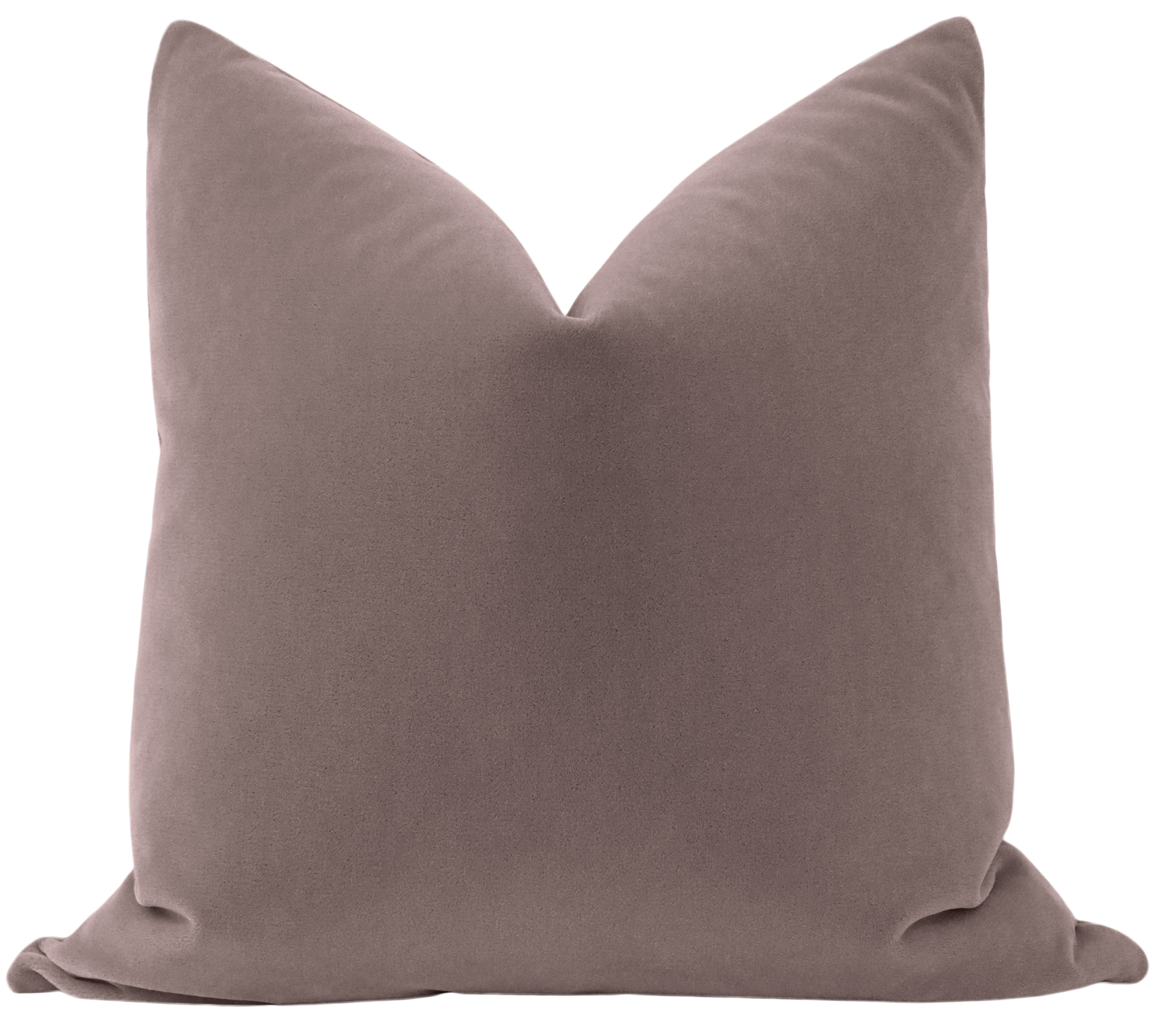 Mohair Velvet Throw Pillow Cover, Smokey Lavender, 18" x 18" - Little Design Company