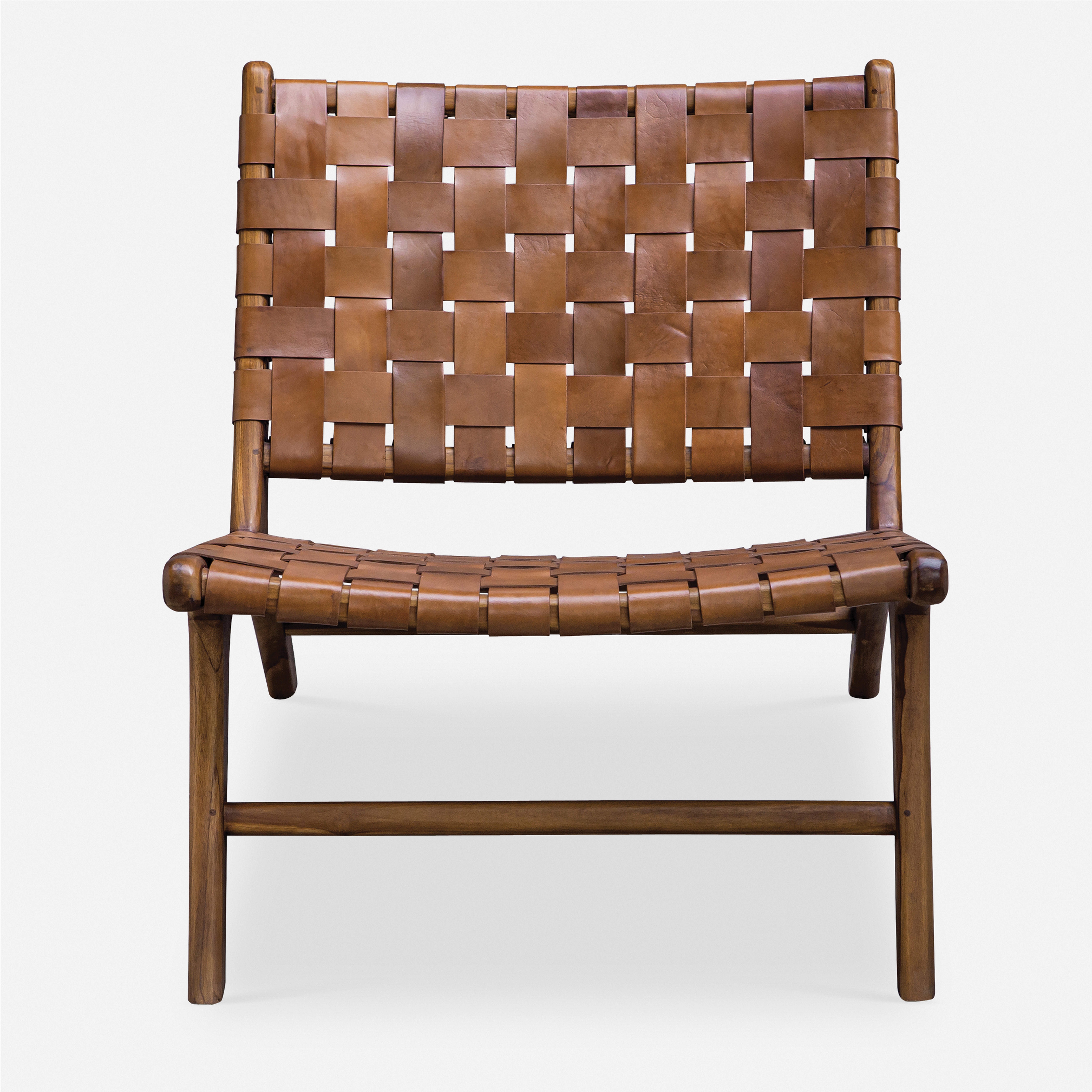 Plait Woven Leather Accent Chair - Uttermost