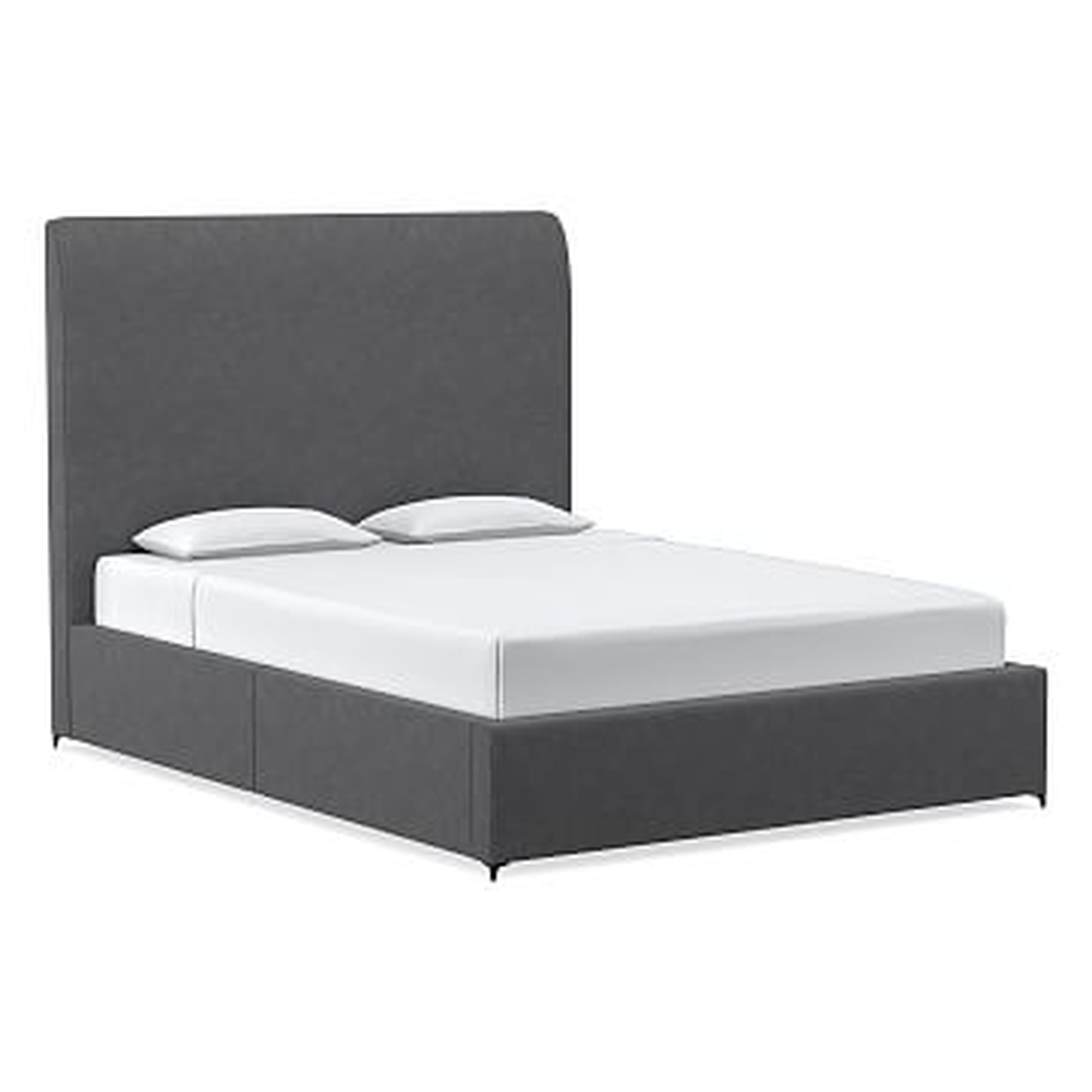 Andes Tall No Tufting, Low Profile Bed, King, DVelvet, Pewter, Dark Pewter - West Elm