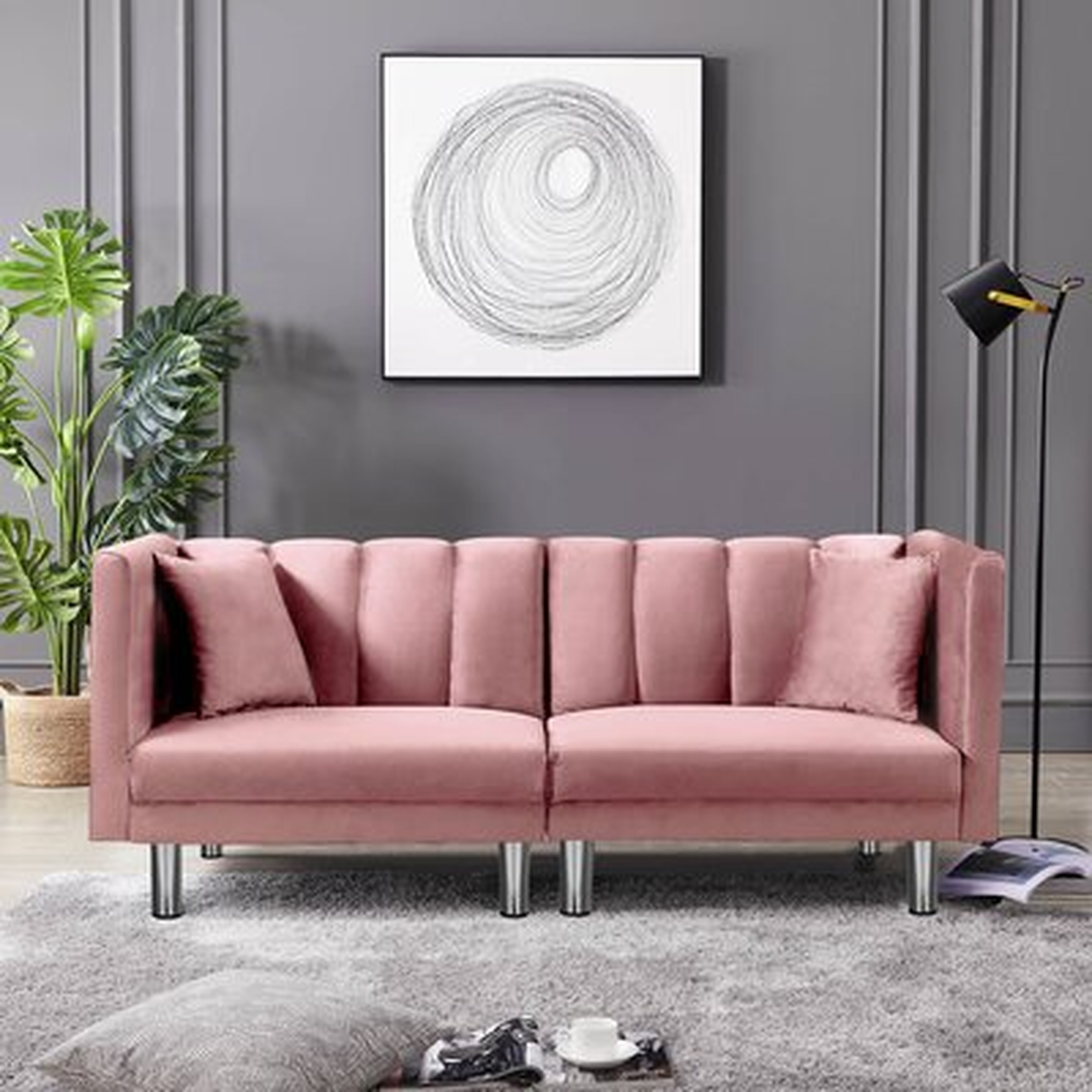 Velvet Futon Sleeper Sofa With 2 Pillows - Wayfair