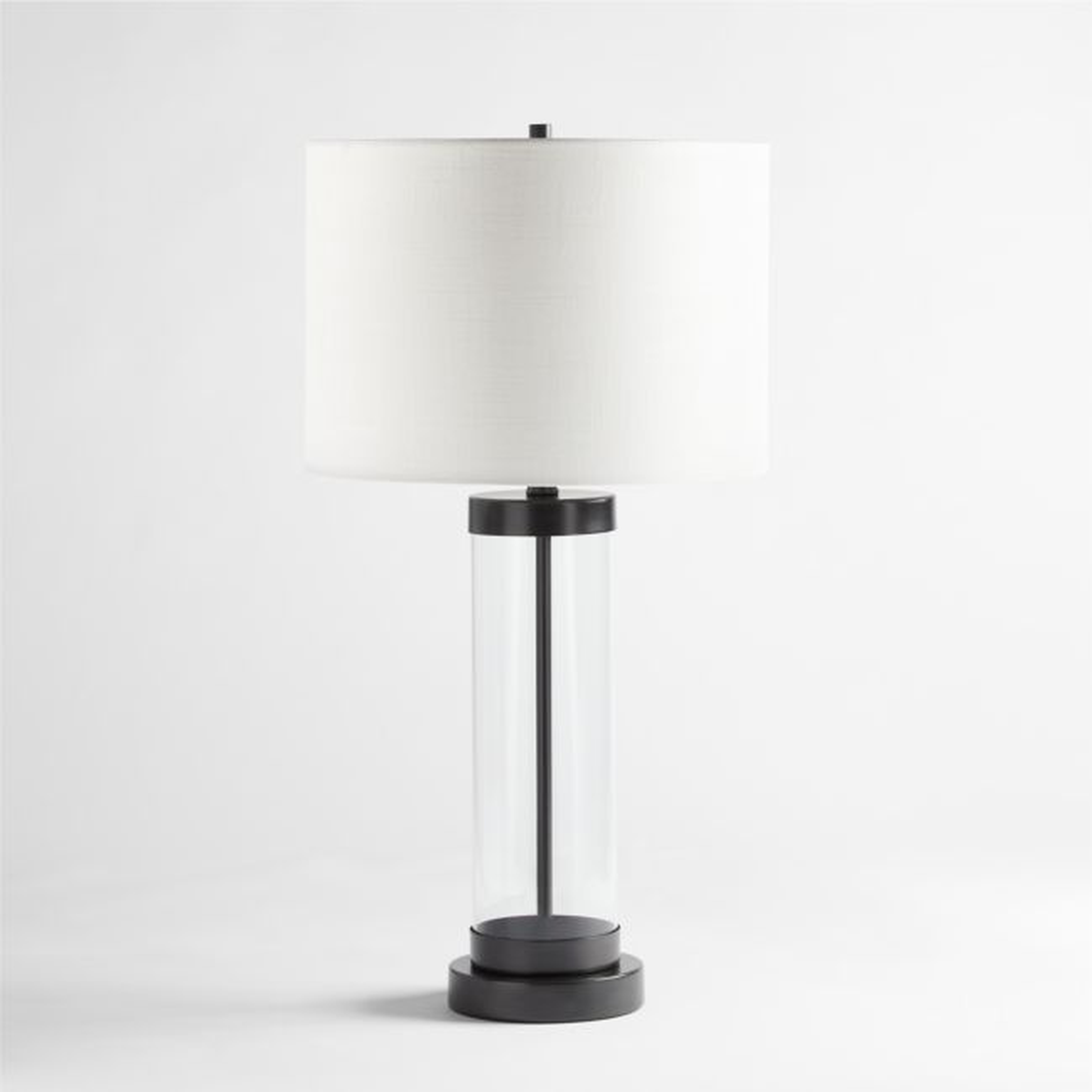 Promenade Small Black Metal Table Lamp with USB Port 27.75" - Crate and Barrel