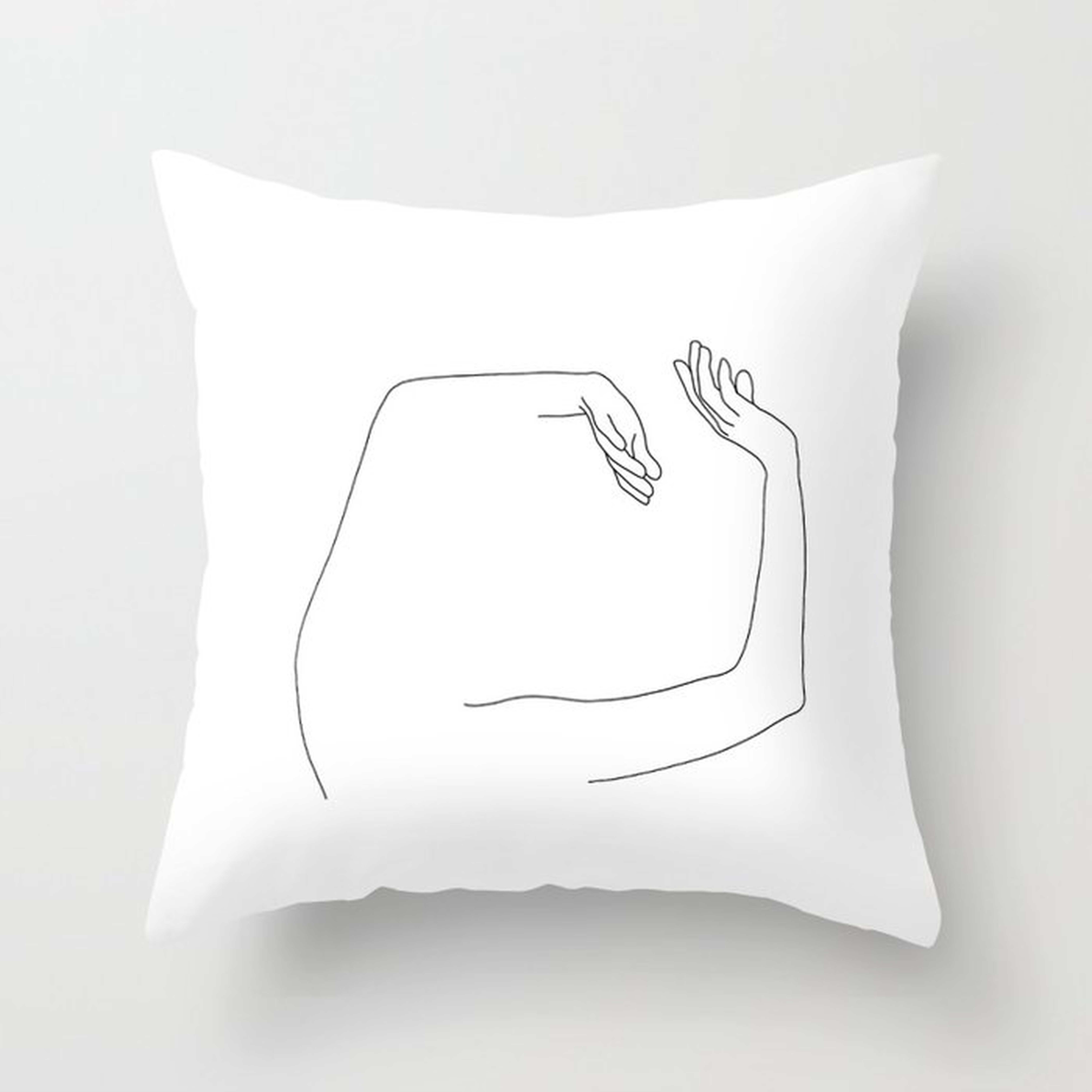 Arms Up Line Drawing - Maude Couch Throw Pillow by The Colour Study - Cover (24" x 24") with pillow insert - Indoor Pillow - Society6