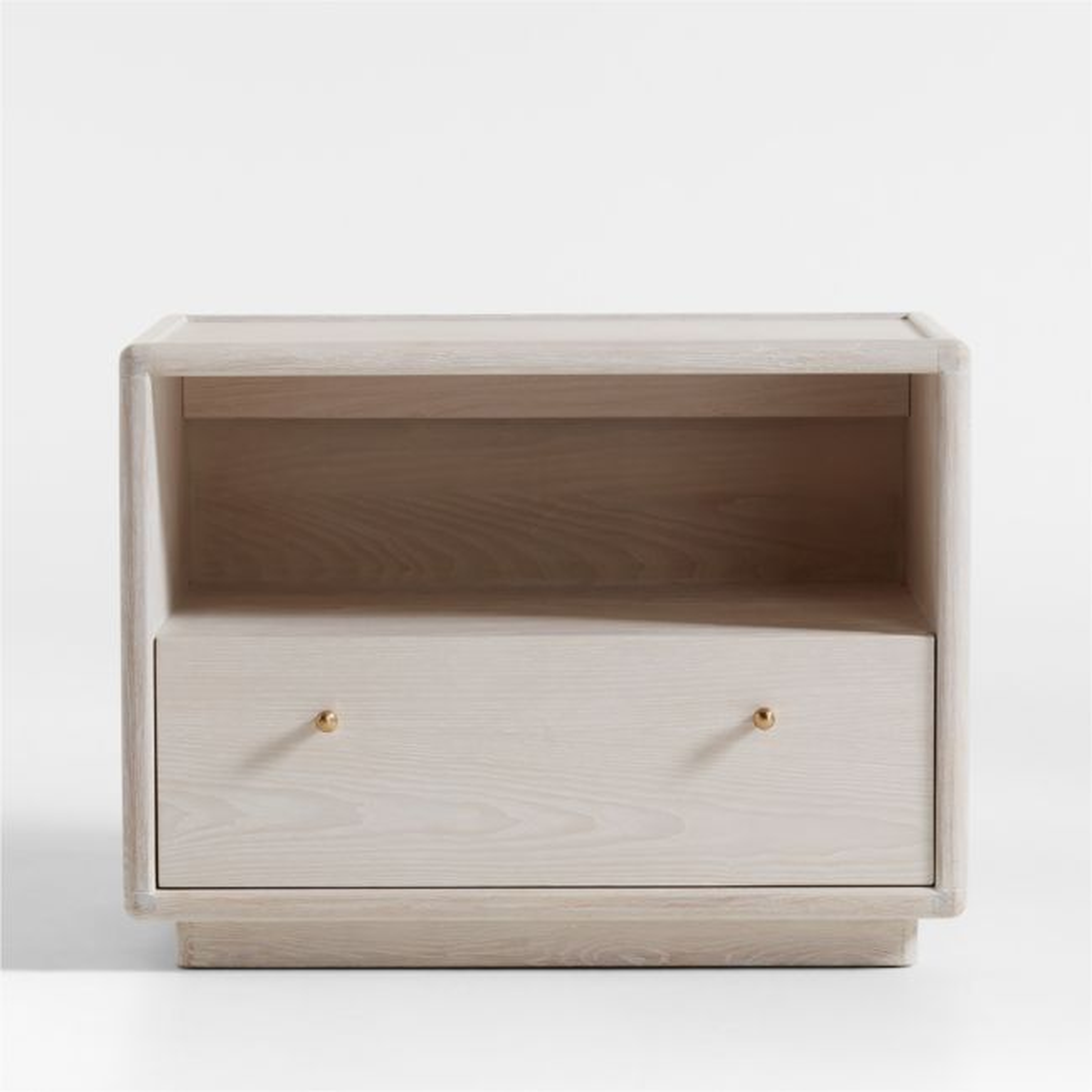 Lafayette 32" Whitewashed Wood Charging Nightstand - Crate and Barrel