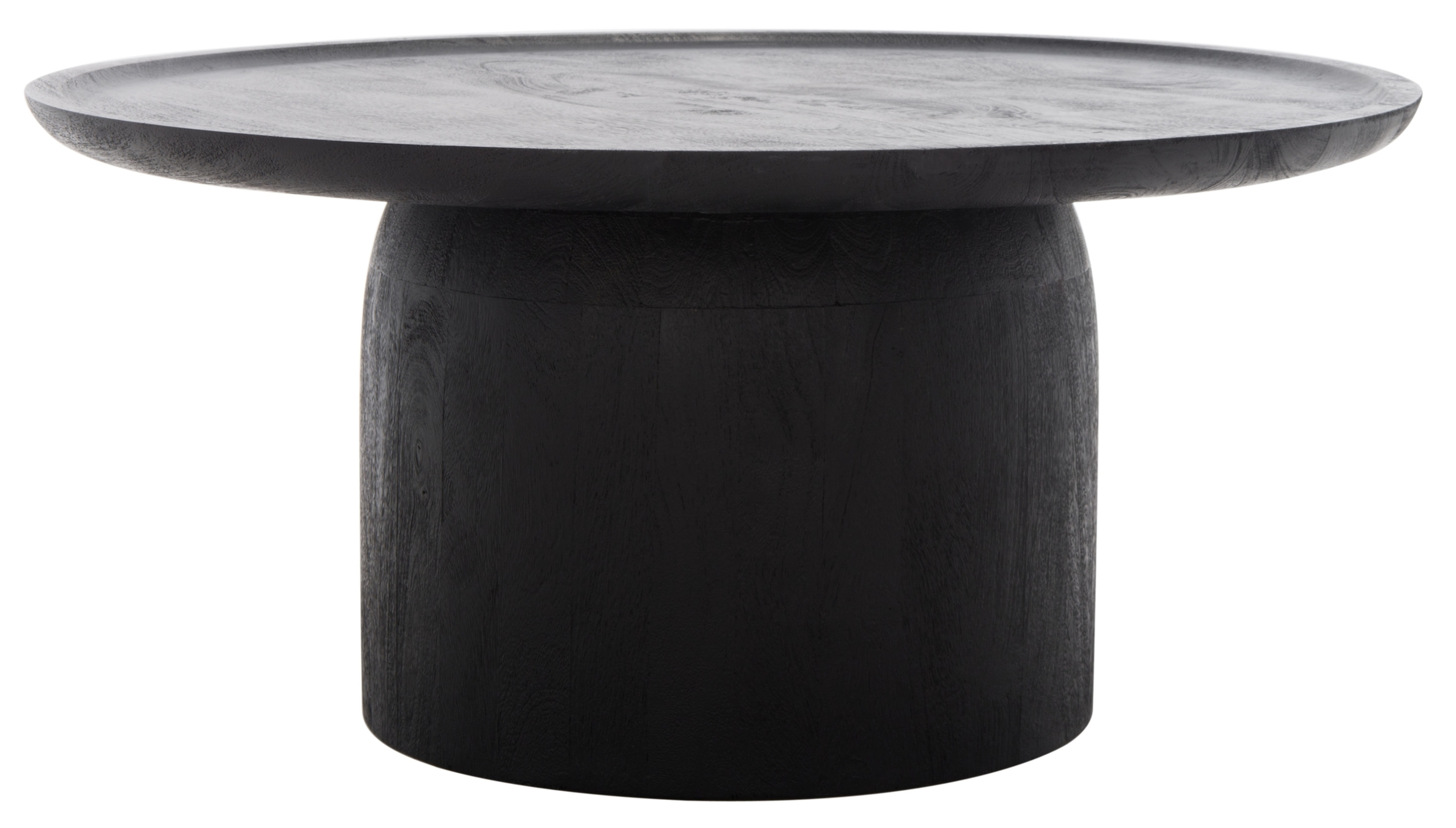 Hope Round Wood Coffee Table - Black - Safavieh Couture