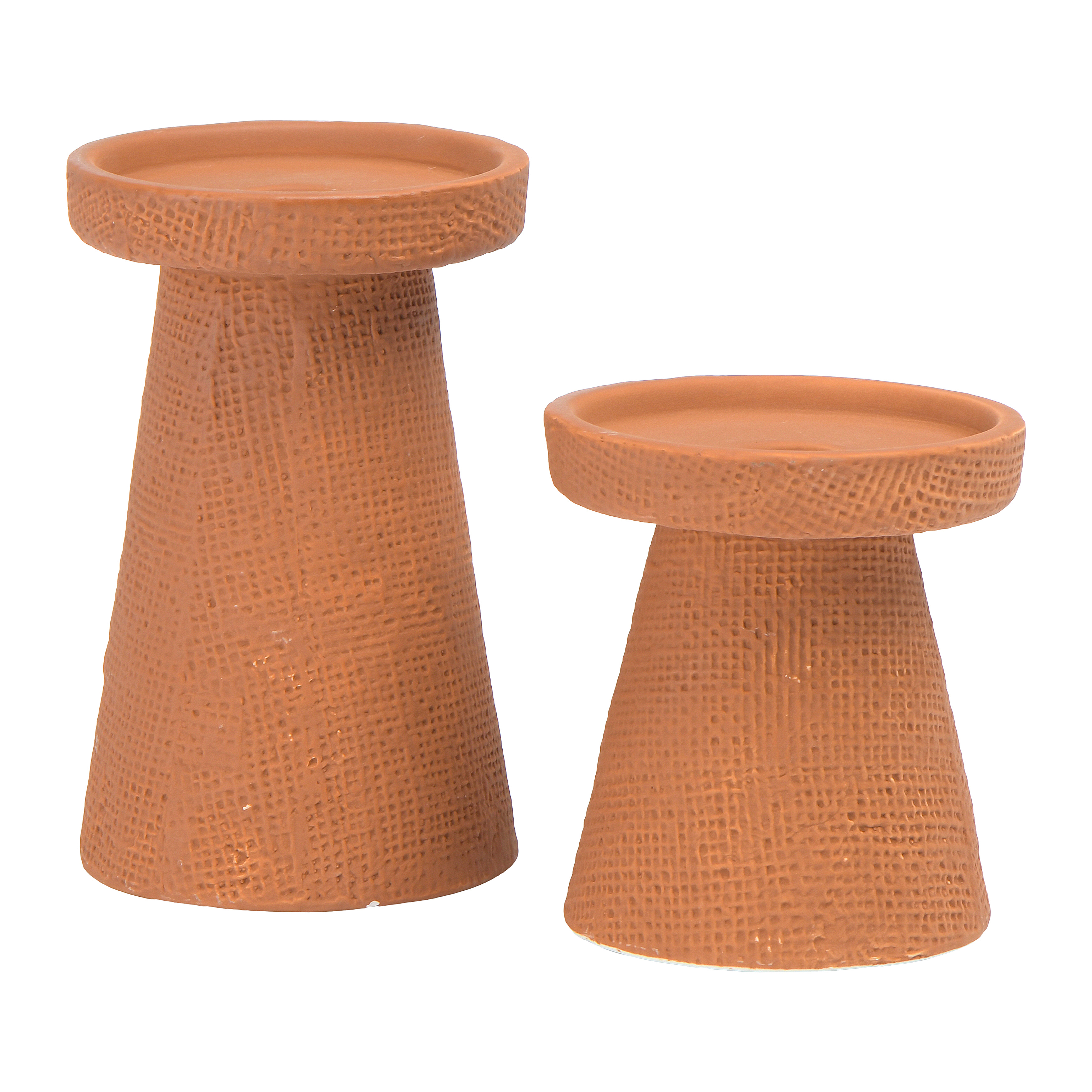 Stoneware Pillar & Taper Candle Holders, Set of 2 - Creative Co-Op