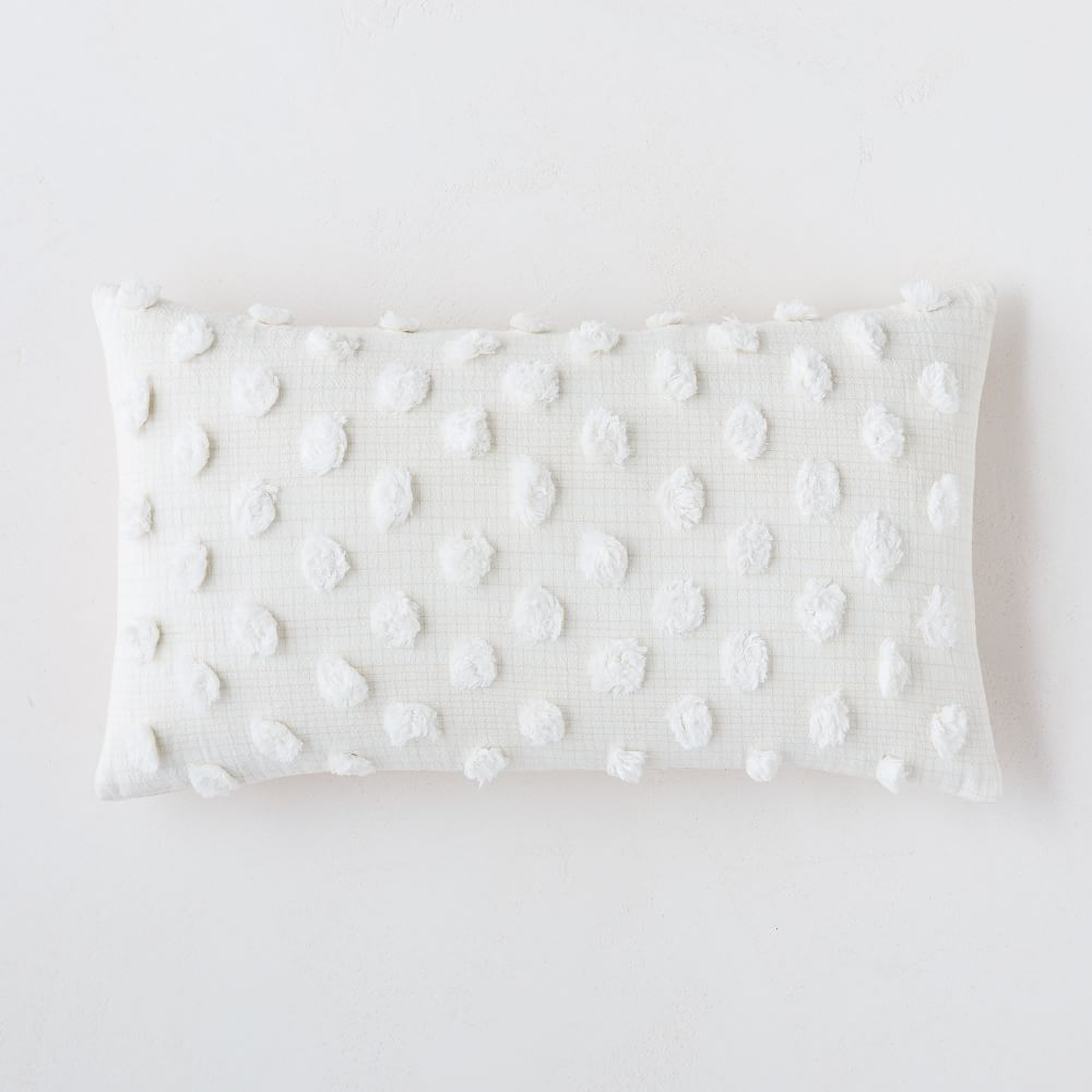 Candlewick Pillow Cover, 12"x21", White, Set of 2 - West Elm