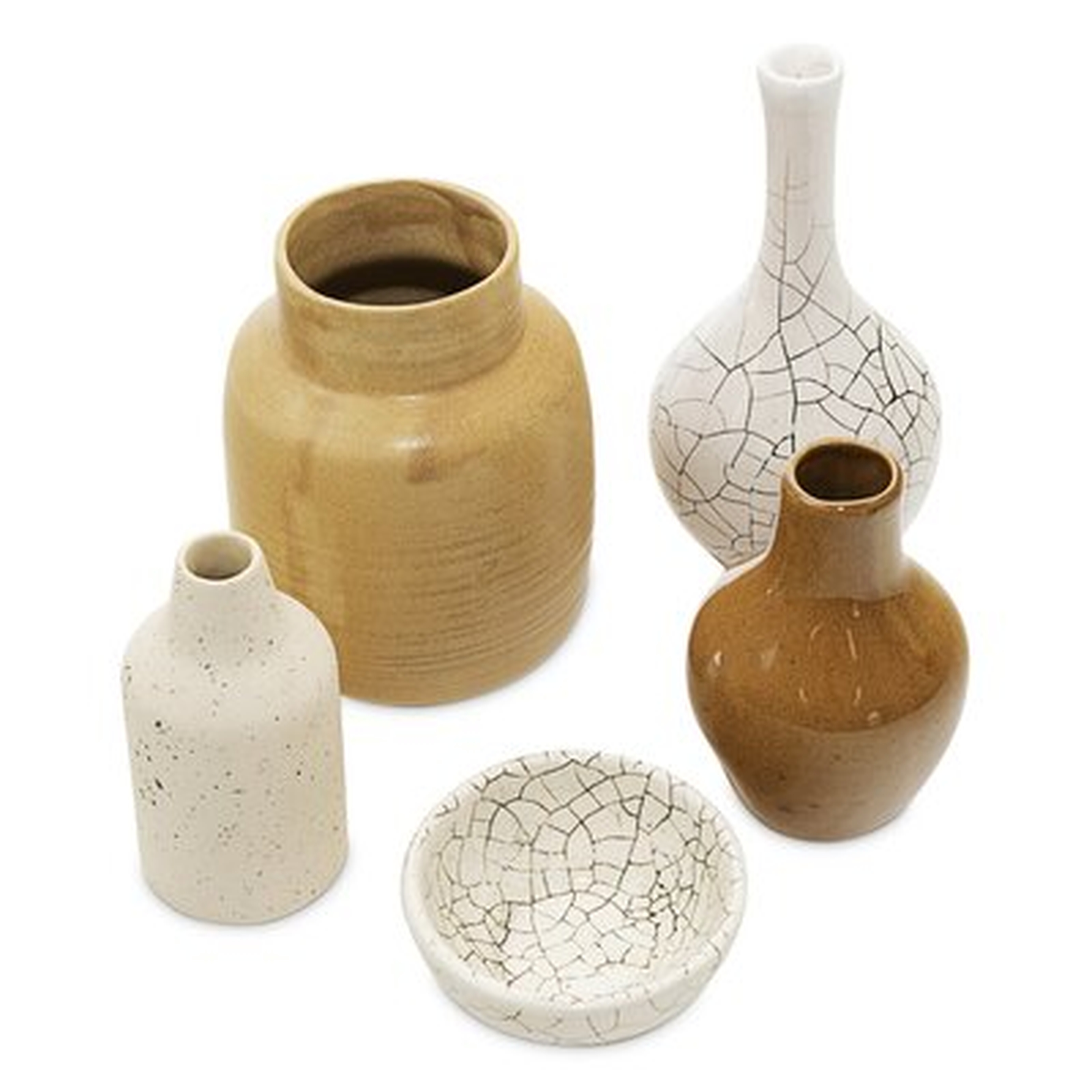 Handmade Minimalist Mini Ceramic Vase Set Of 5 - Wayfair