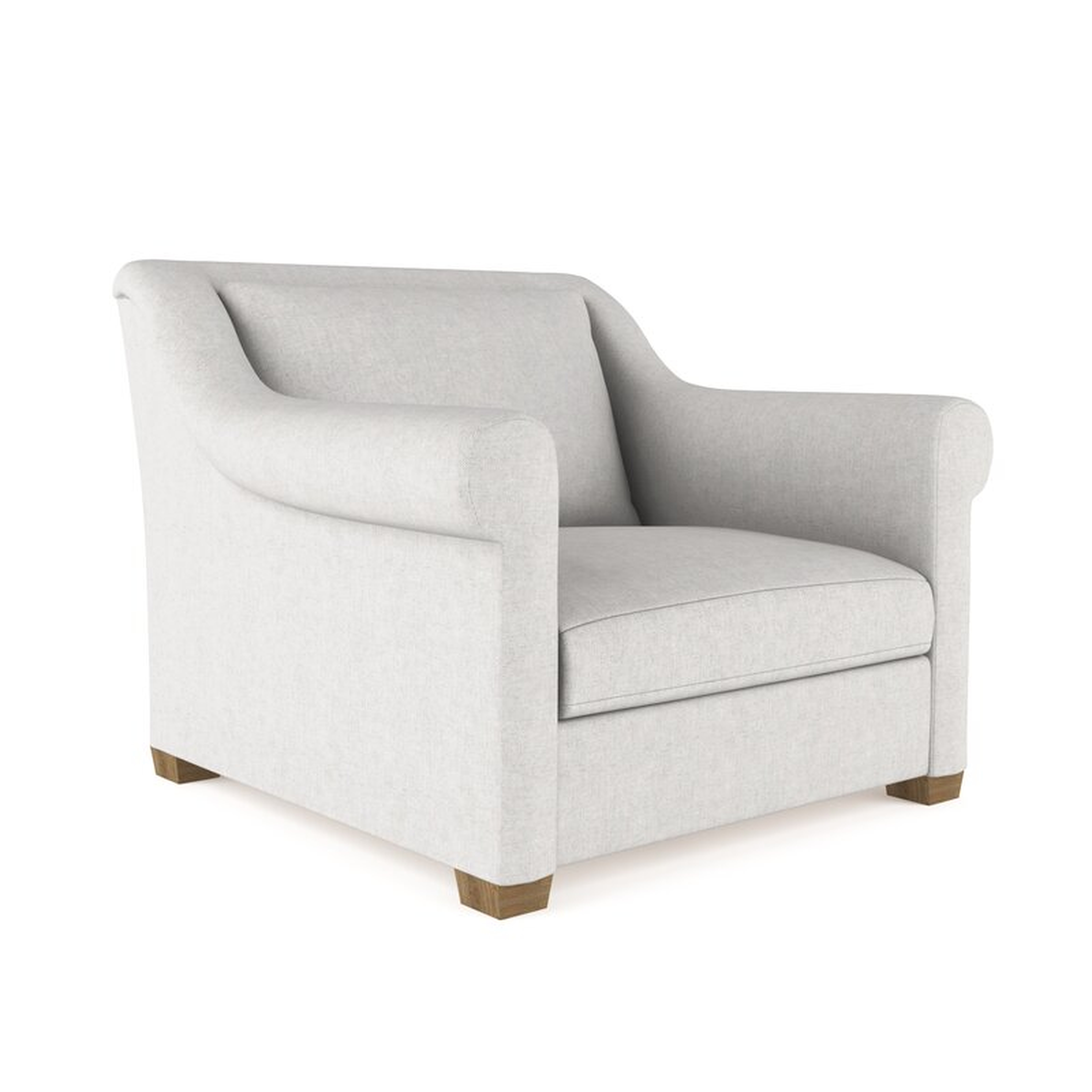 Tandem Arbor Thompson Armchair Upholstery Color: Plush Velvet Silver Streak, Size: 32" H x 43" W x 41" D - Perigold