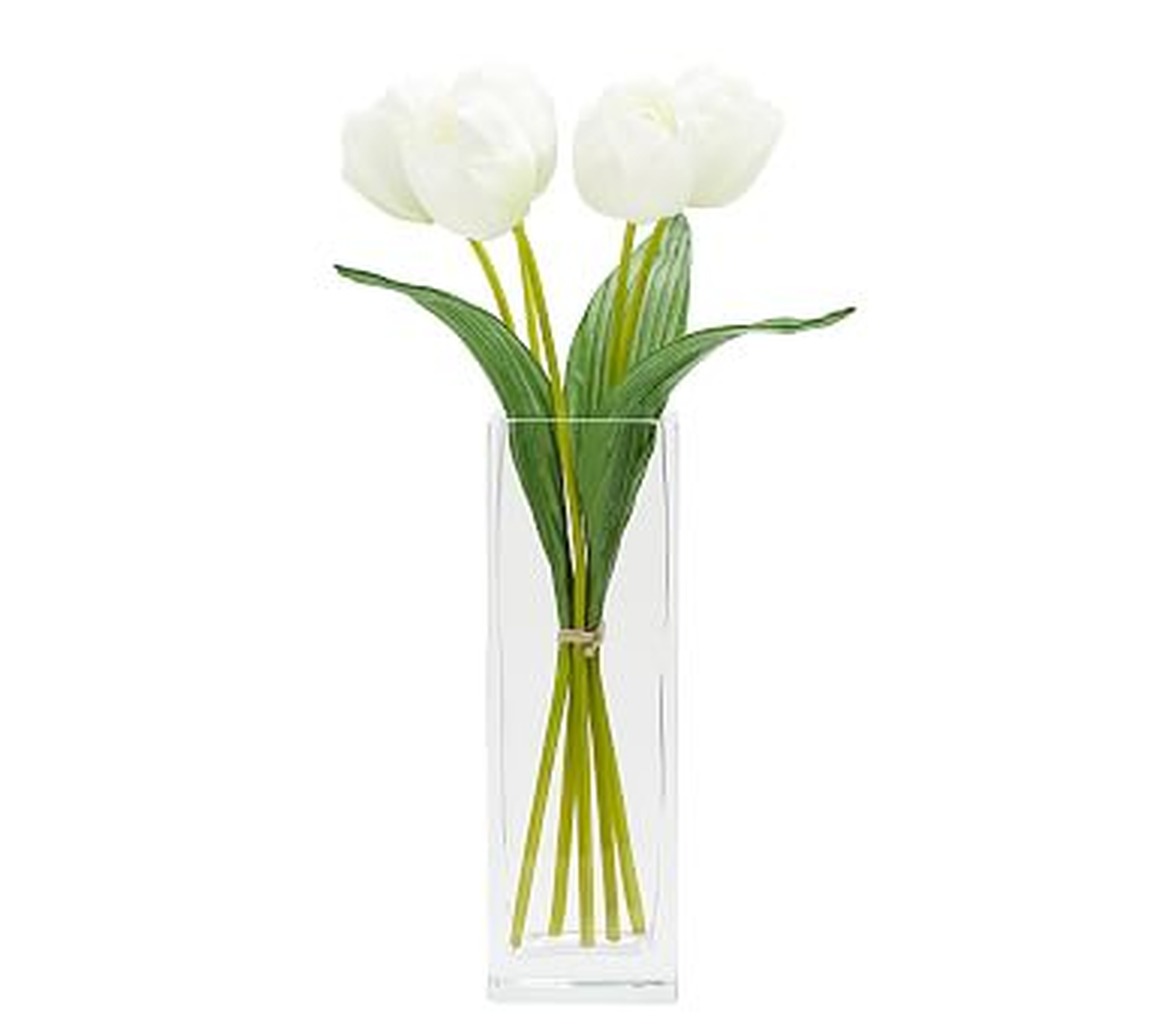 Faux Early Bloom Tulip Bouquet, White - Pottery Barn