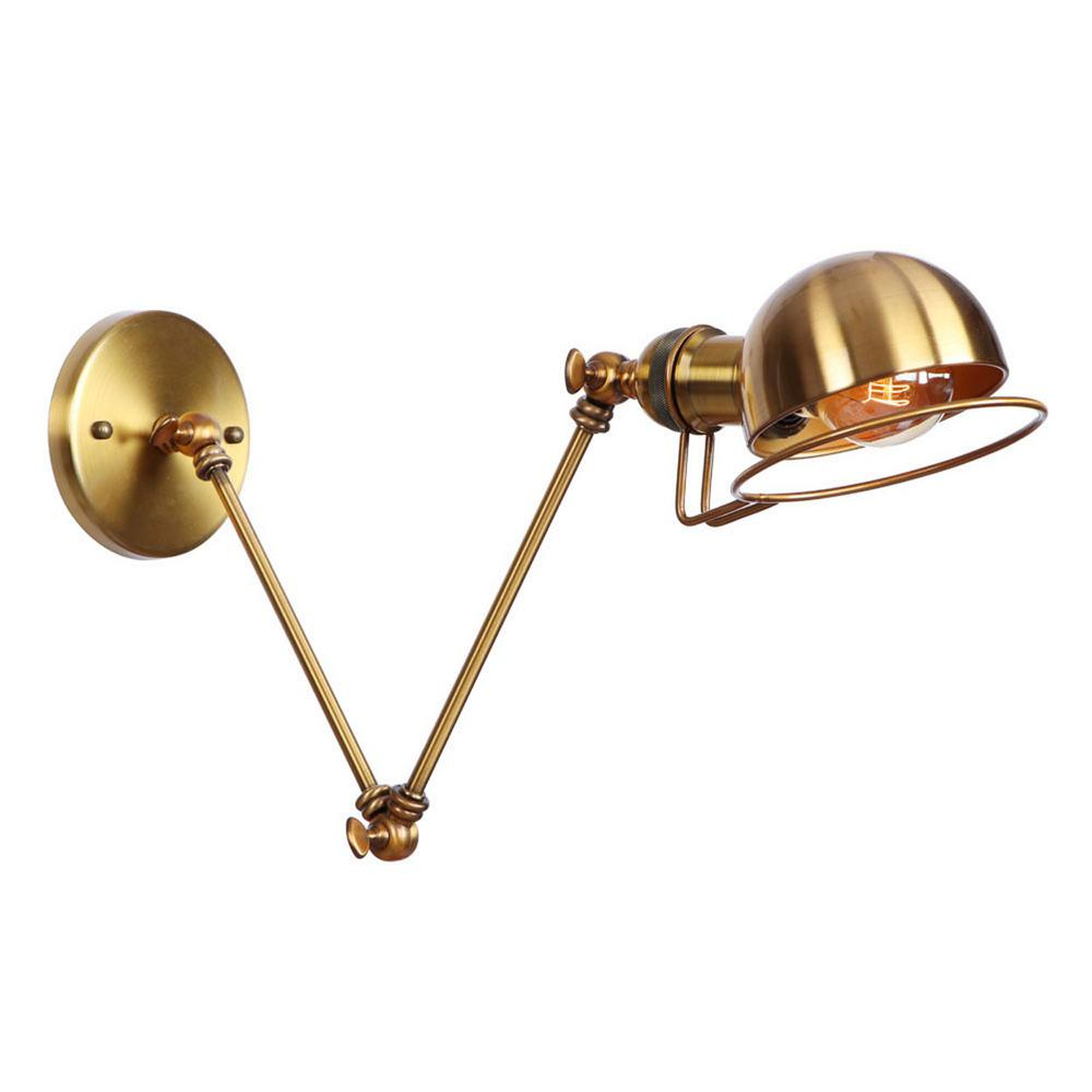 YZZY 1-Light Brass Sconce Industrial Vintage Wall Lamp with Swing Arm - Home Depot
