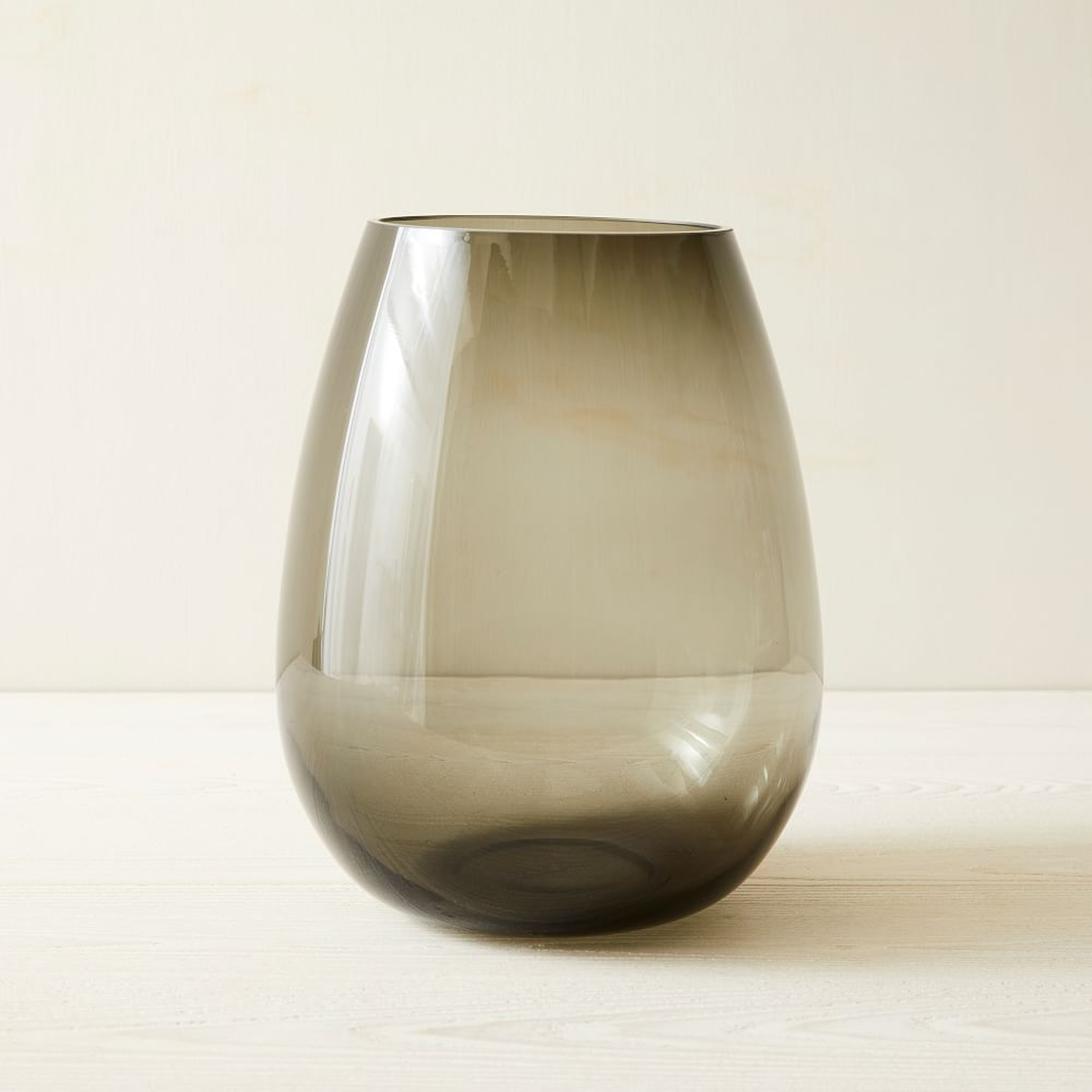 Foundations Glass Tapered Vase, Silver, 12" - West Elm