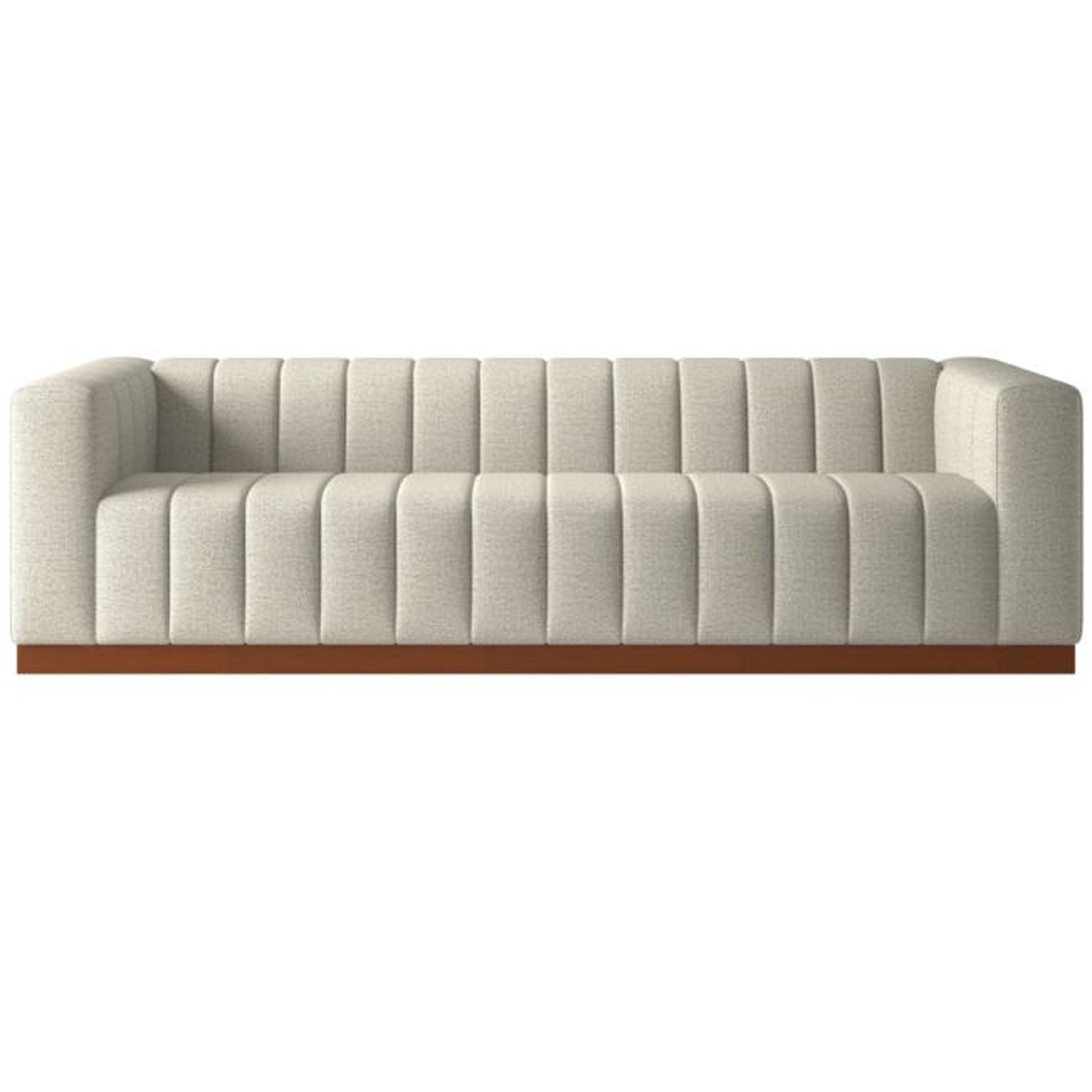 Forte Channeled Deauville Stone Extra Large Sofa - CB2