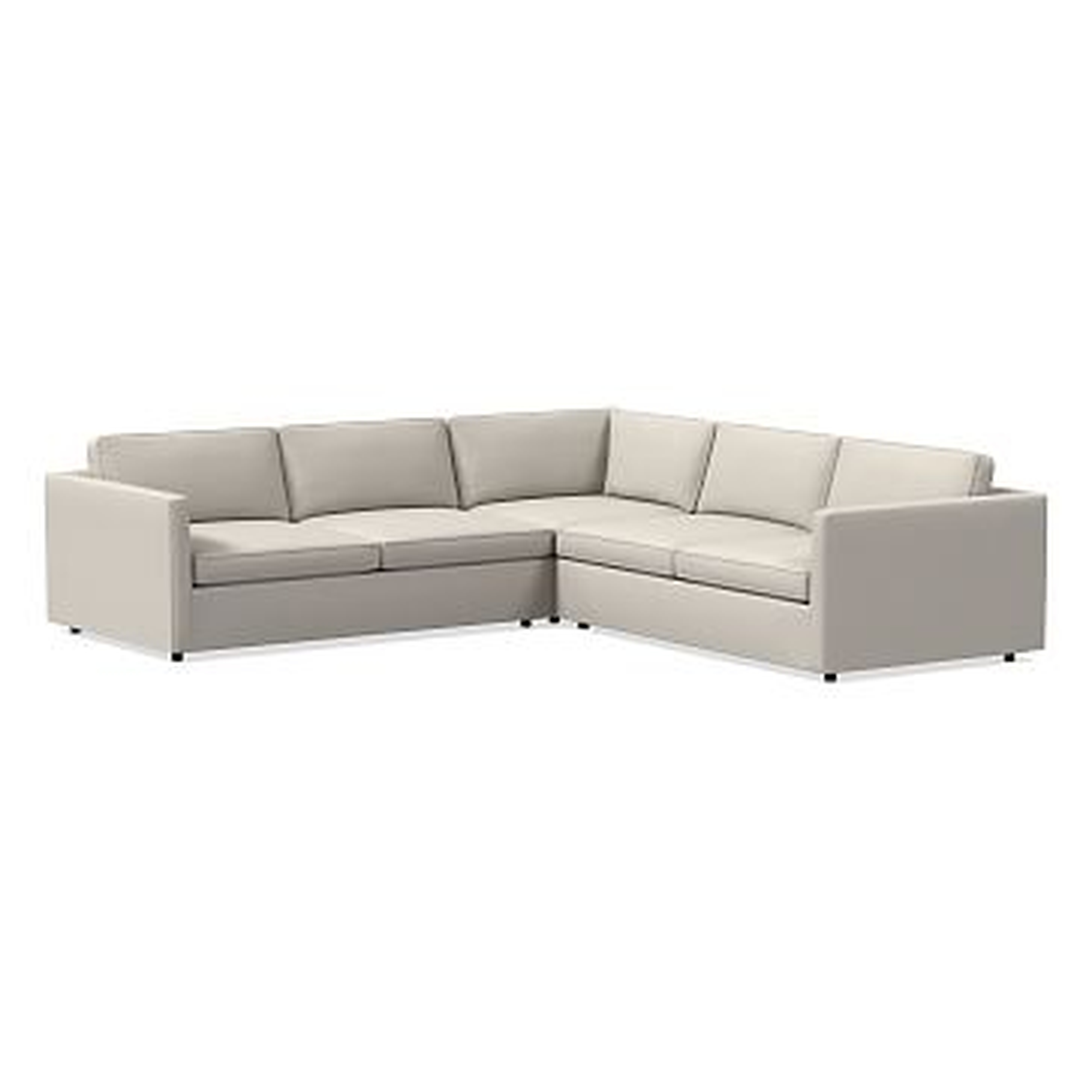 Harris Sectional Set 29: XL LA 75" Sofa, XL Corner, XL RA 75" Sofa, Poly, Yarn Dyed Linen Weave, Alabaster, Concealed Supports - West Elm