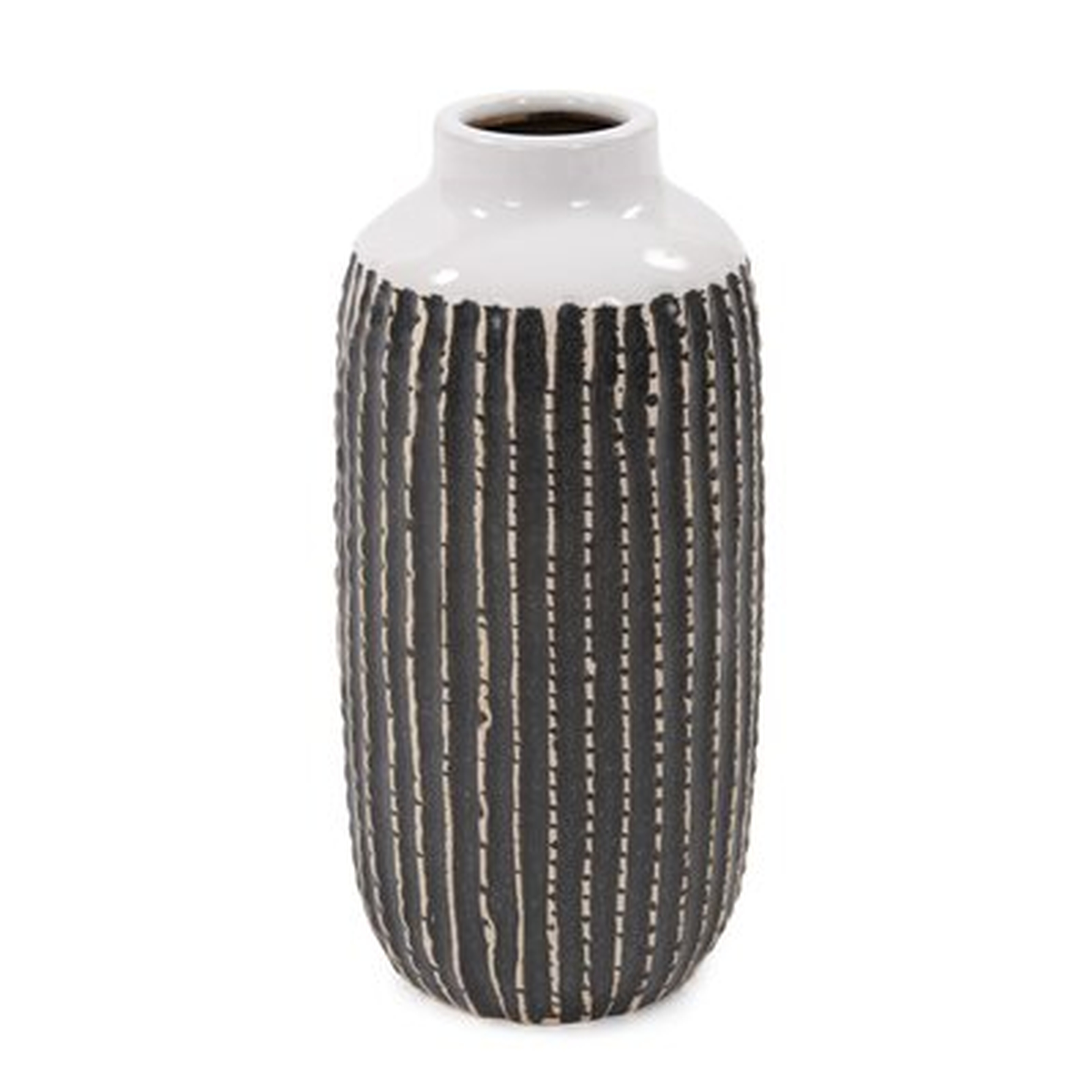 Keltner Black/White 10" Ceramic Table Vase - Wayfair