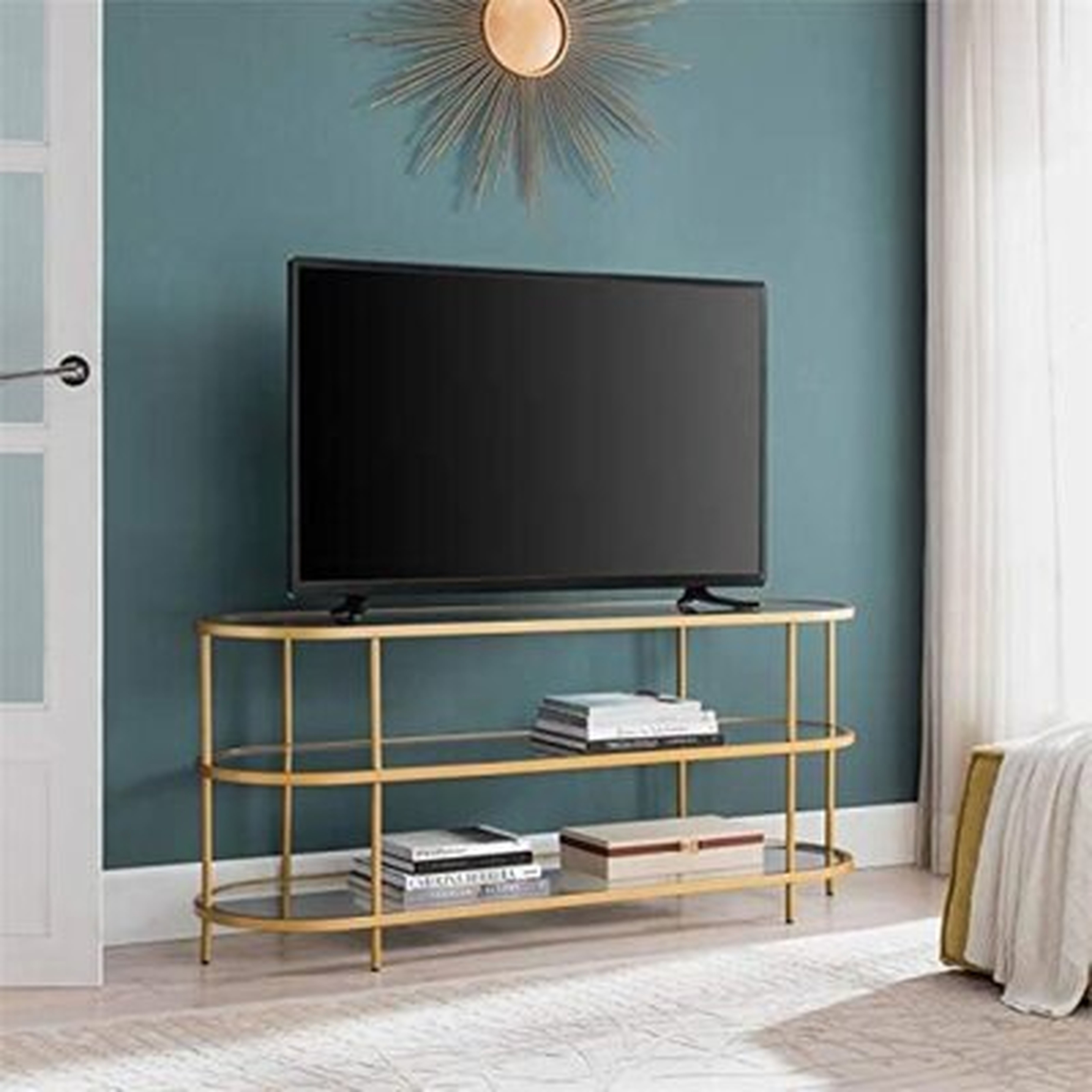 Brass Finish Oval Tv Stand, Gold - Wayfair