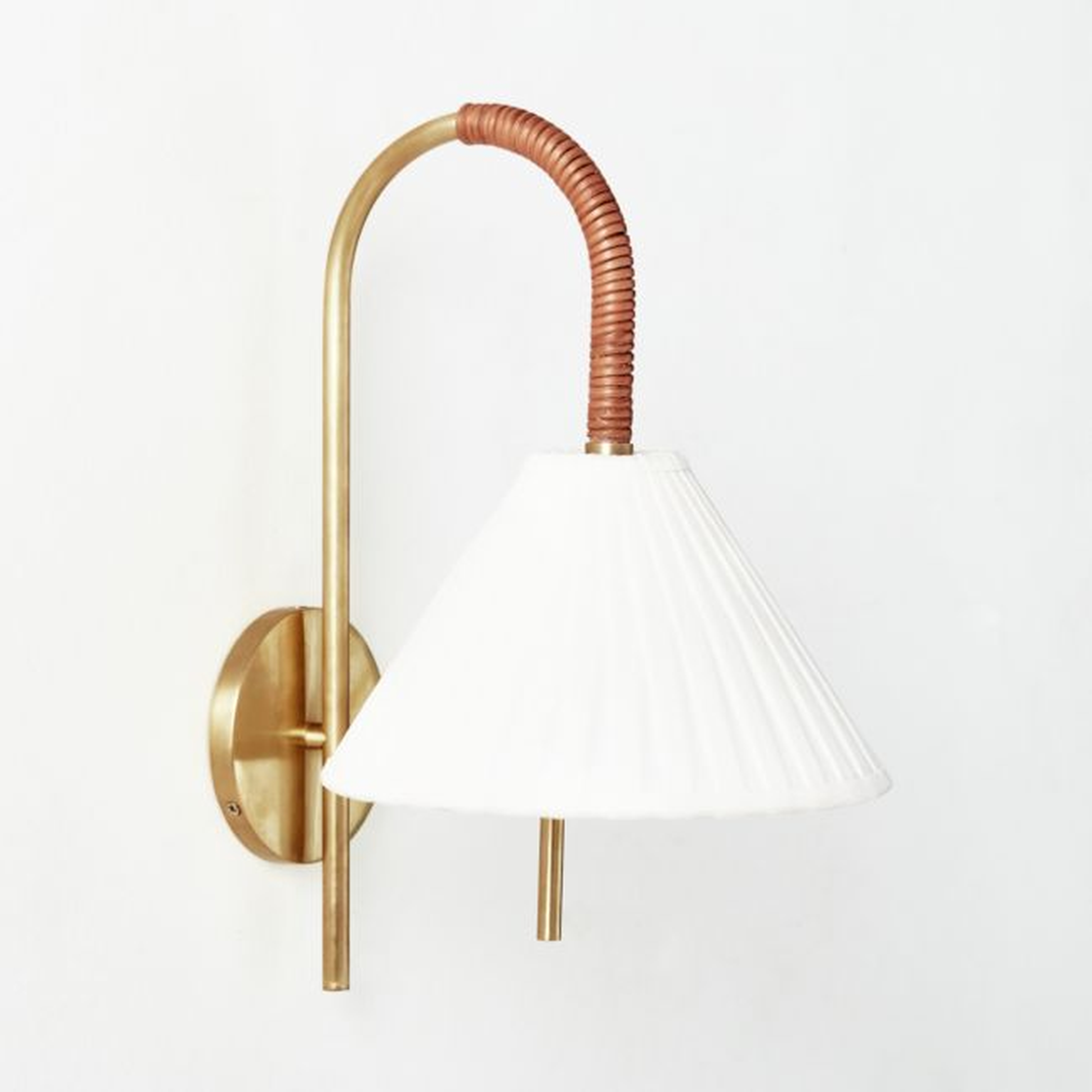 Pogo Brass and Cane Wall Sconce - CB2