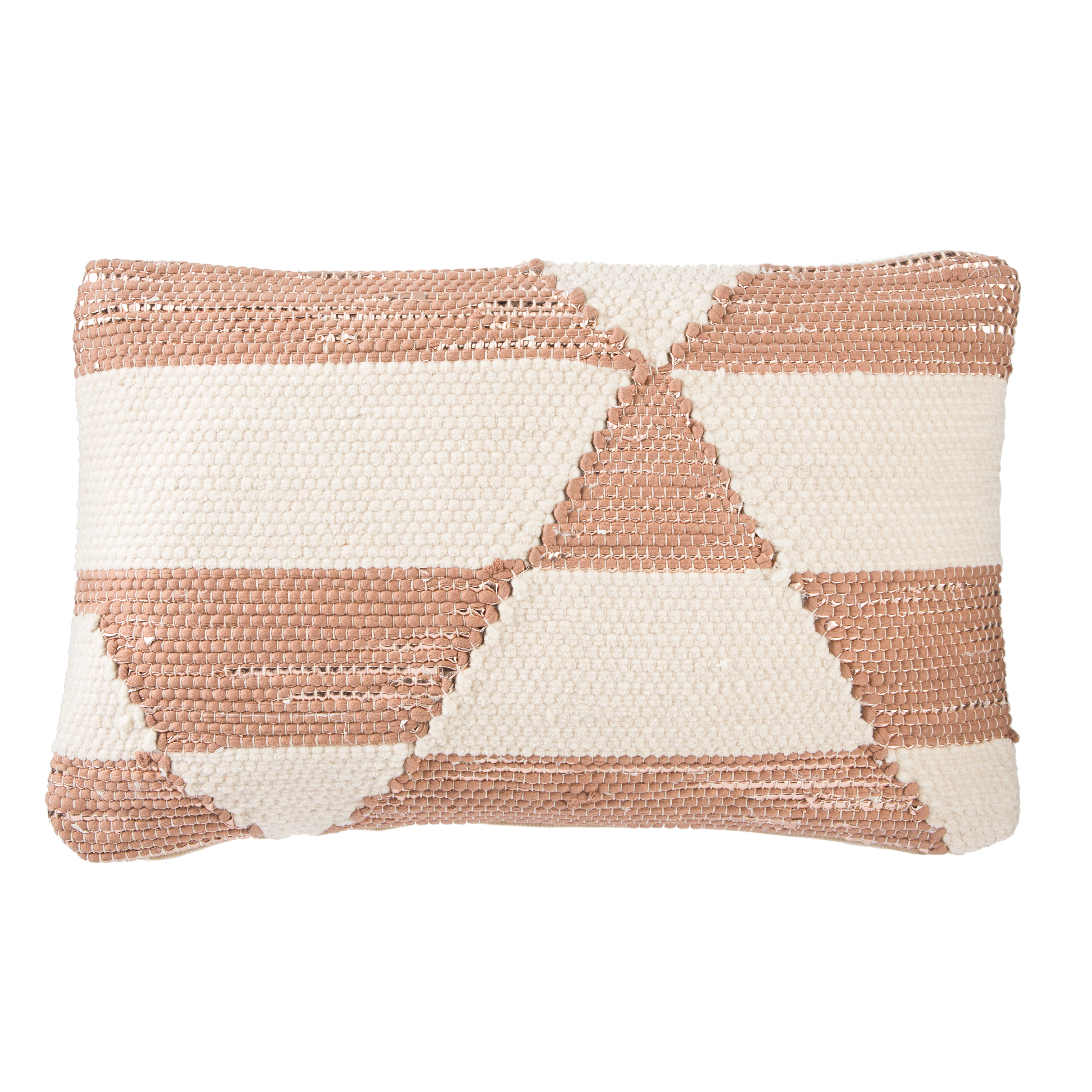 Cosmic Lumbar Pillow, Cream & Brick, 24" x 16" - Collective Weavers